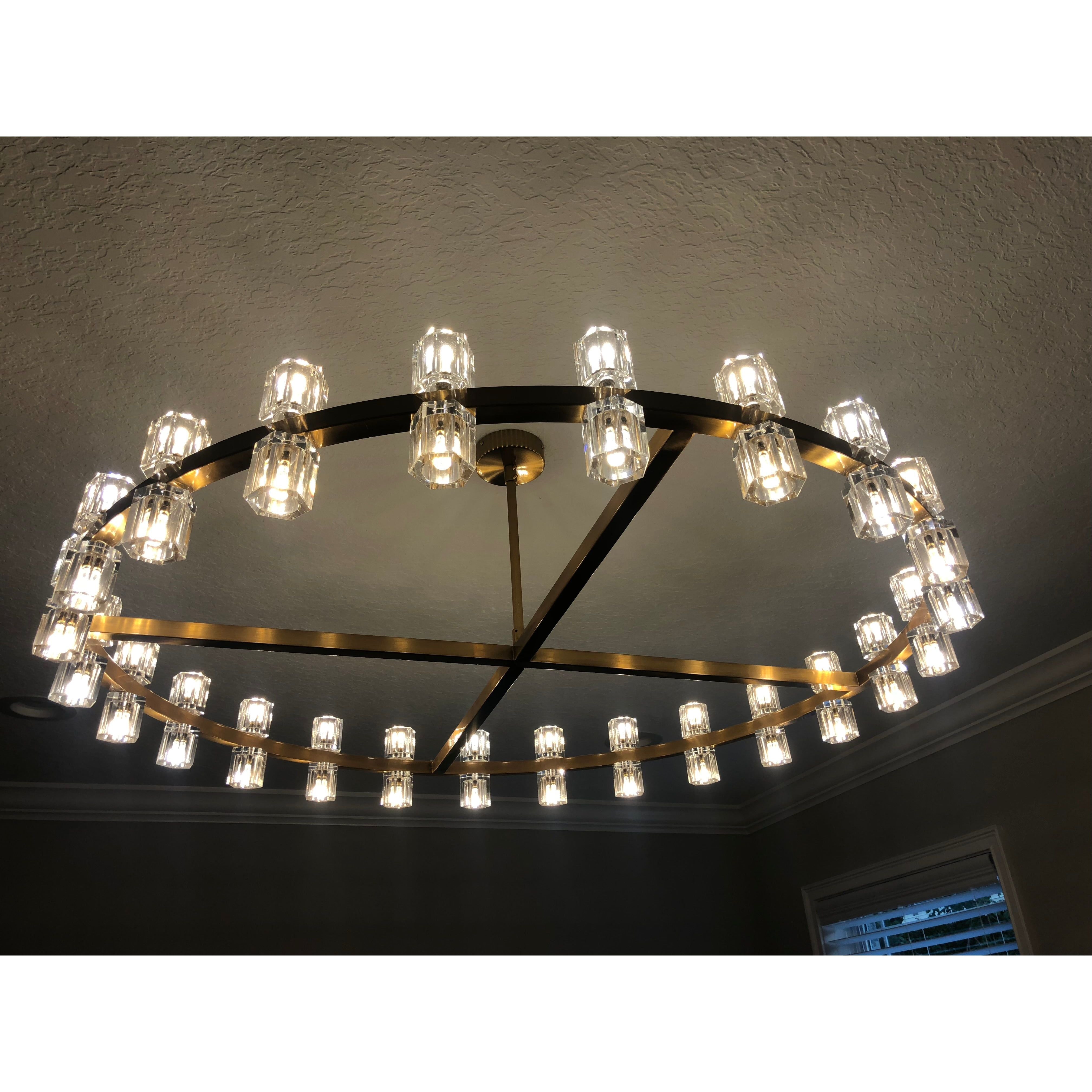 Arroseur 1-Tier 50”W Round Crystal Chandelier - Italian Concept