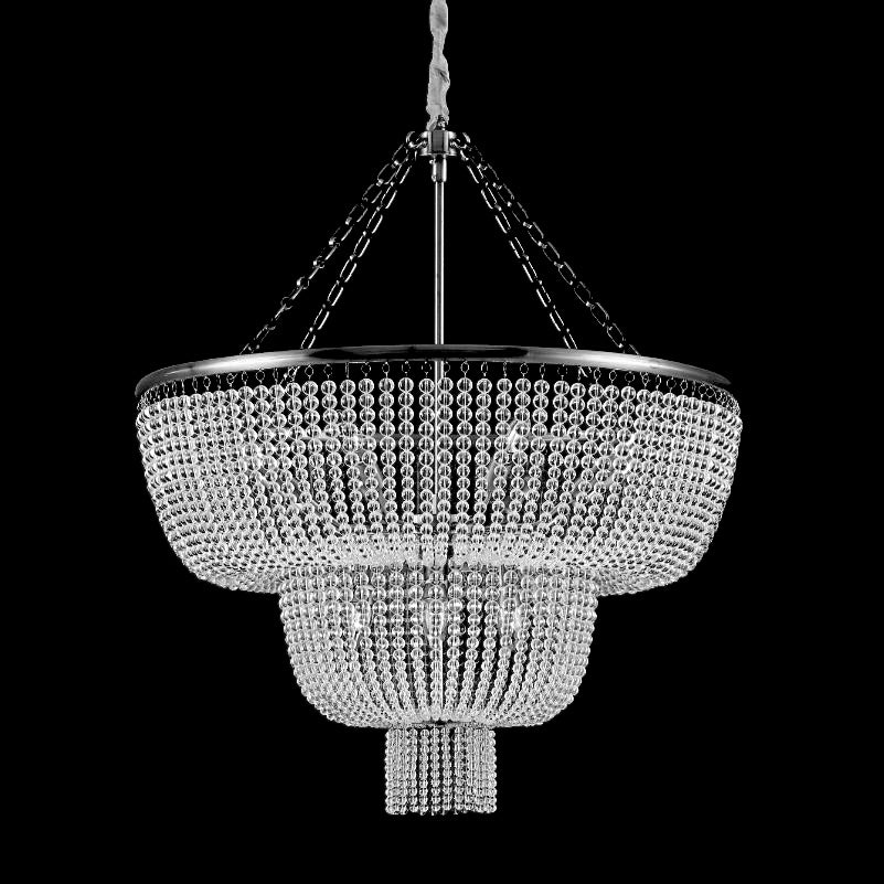 Abella 3-Tier Beaded Crystal Chandelier - Italian Concept