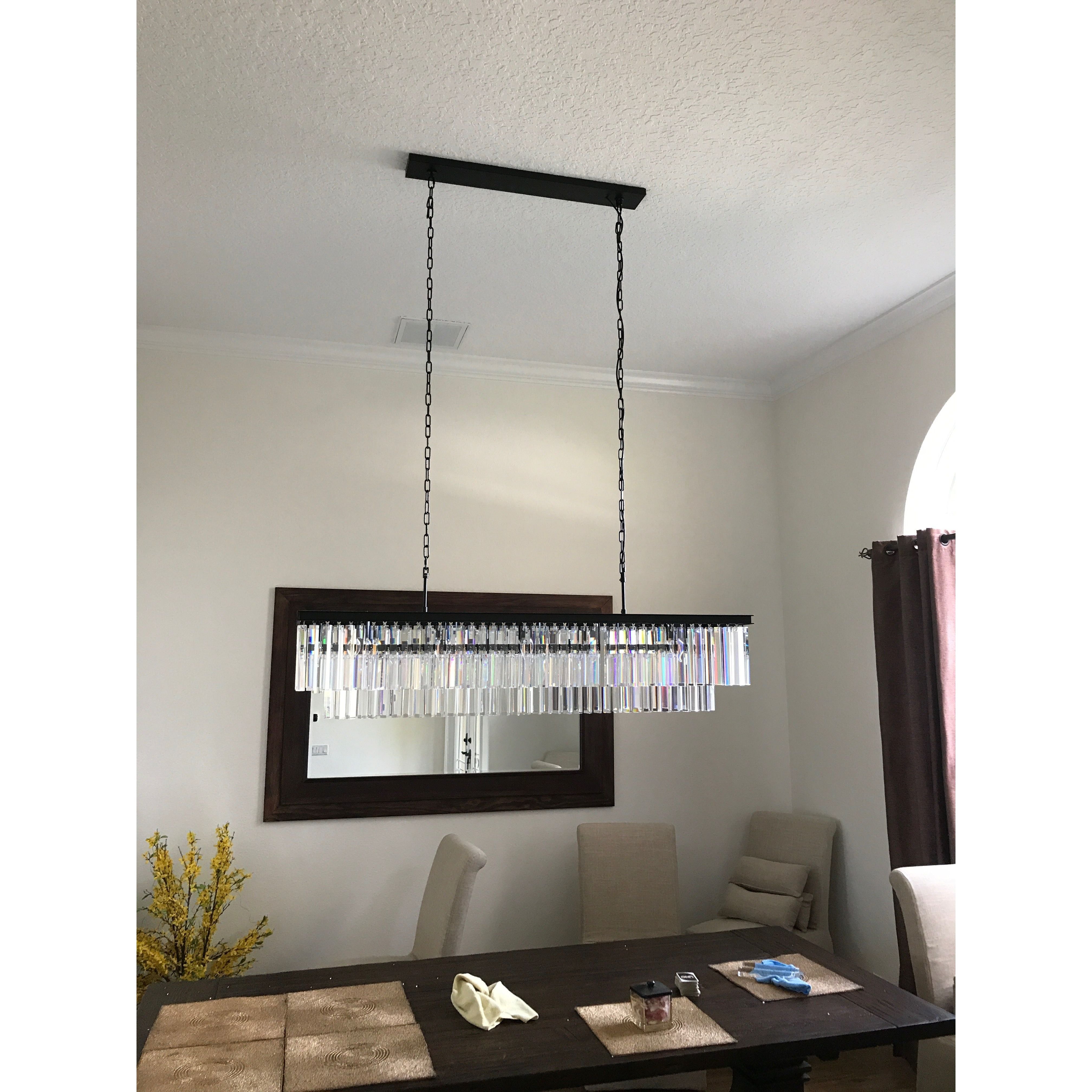 Apex Odeon Rectangular Fringe Crystal Chandelier - Italian Concept -