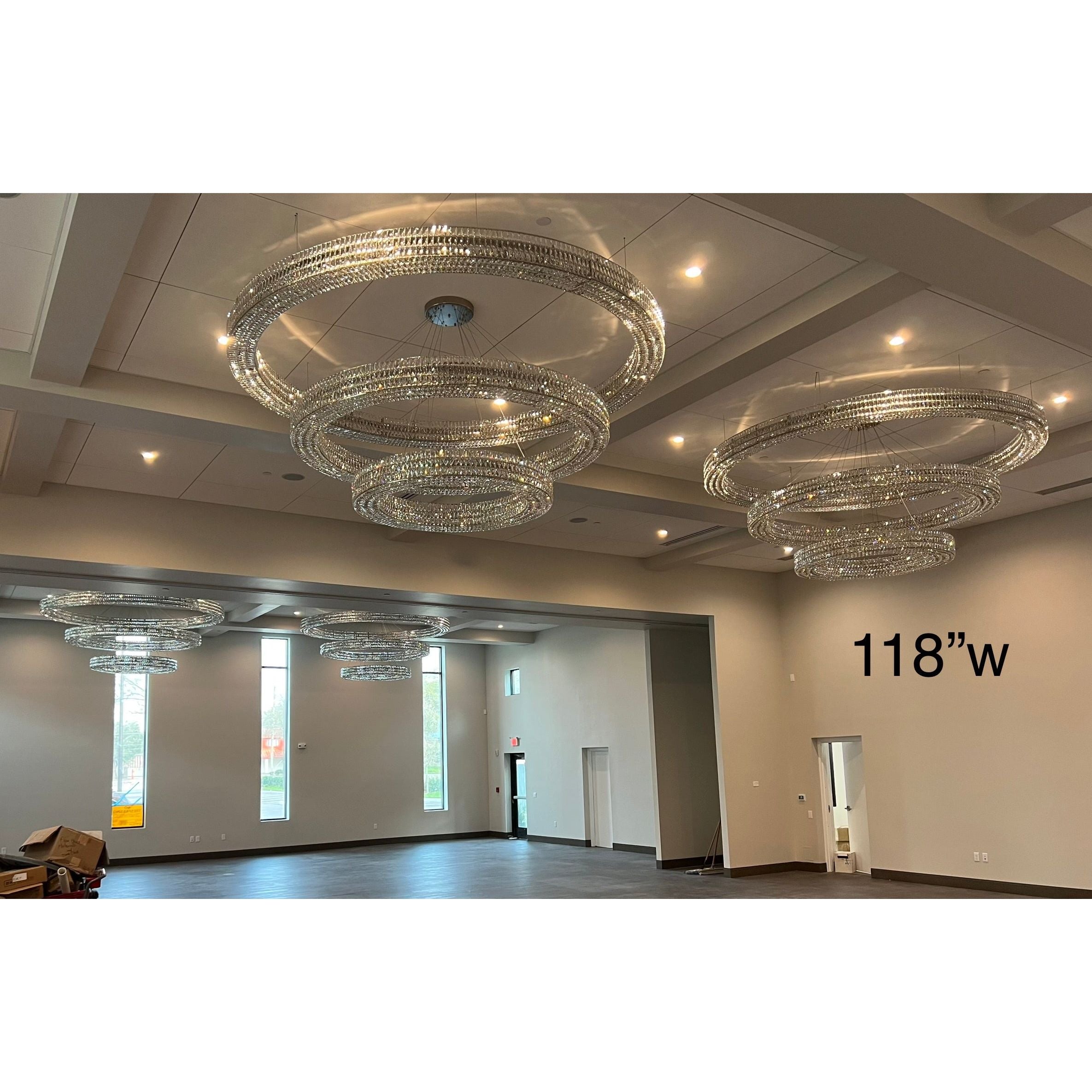 Mia Round Crystal Multi-Ring Chandelier - Italian Concept