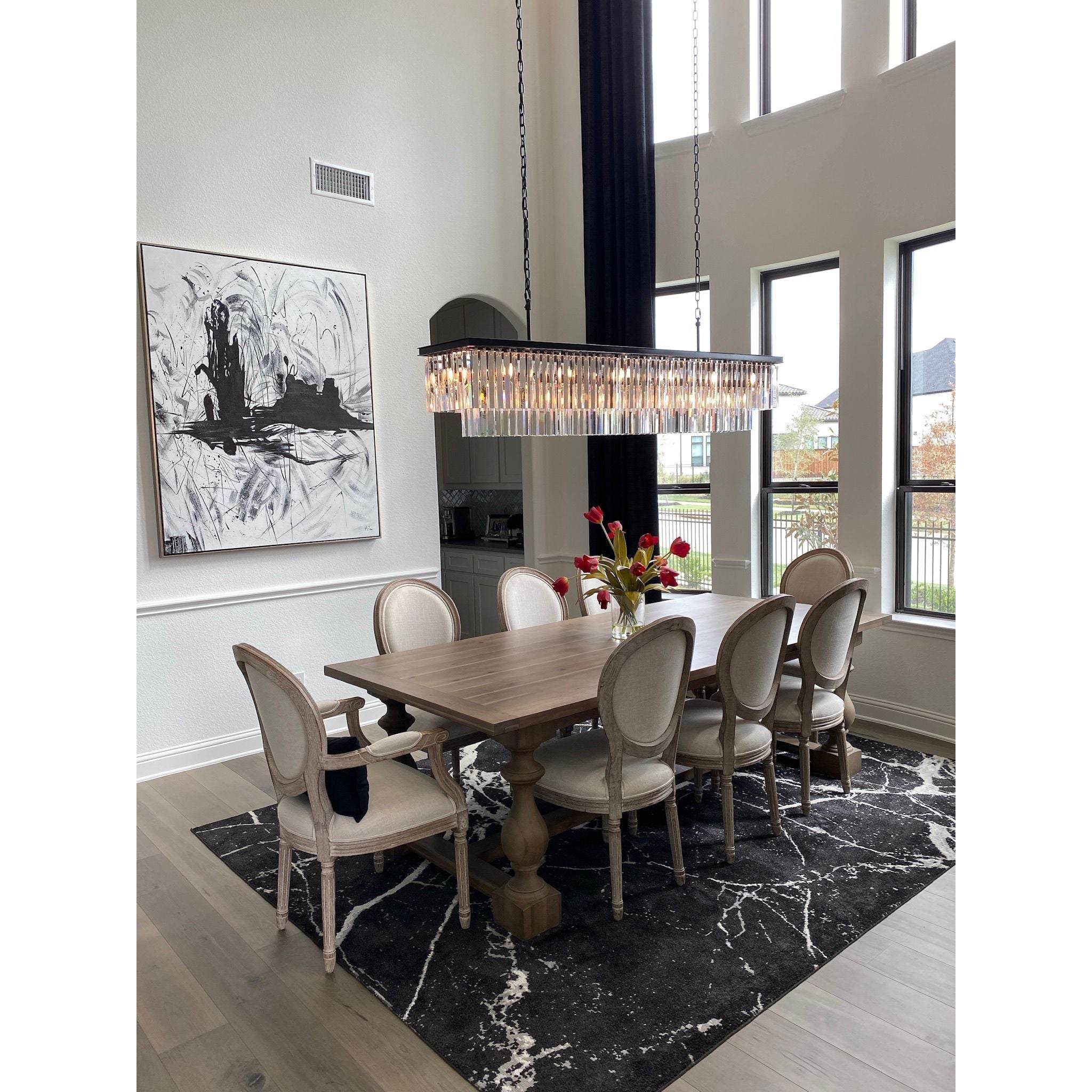 Apex Odeon Rectangular Fringe Crystal Chandelier - Italian Concept -