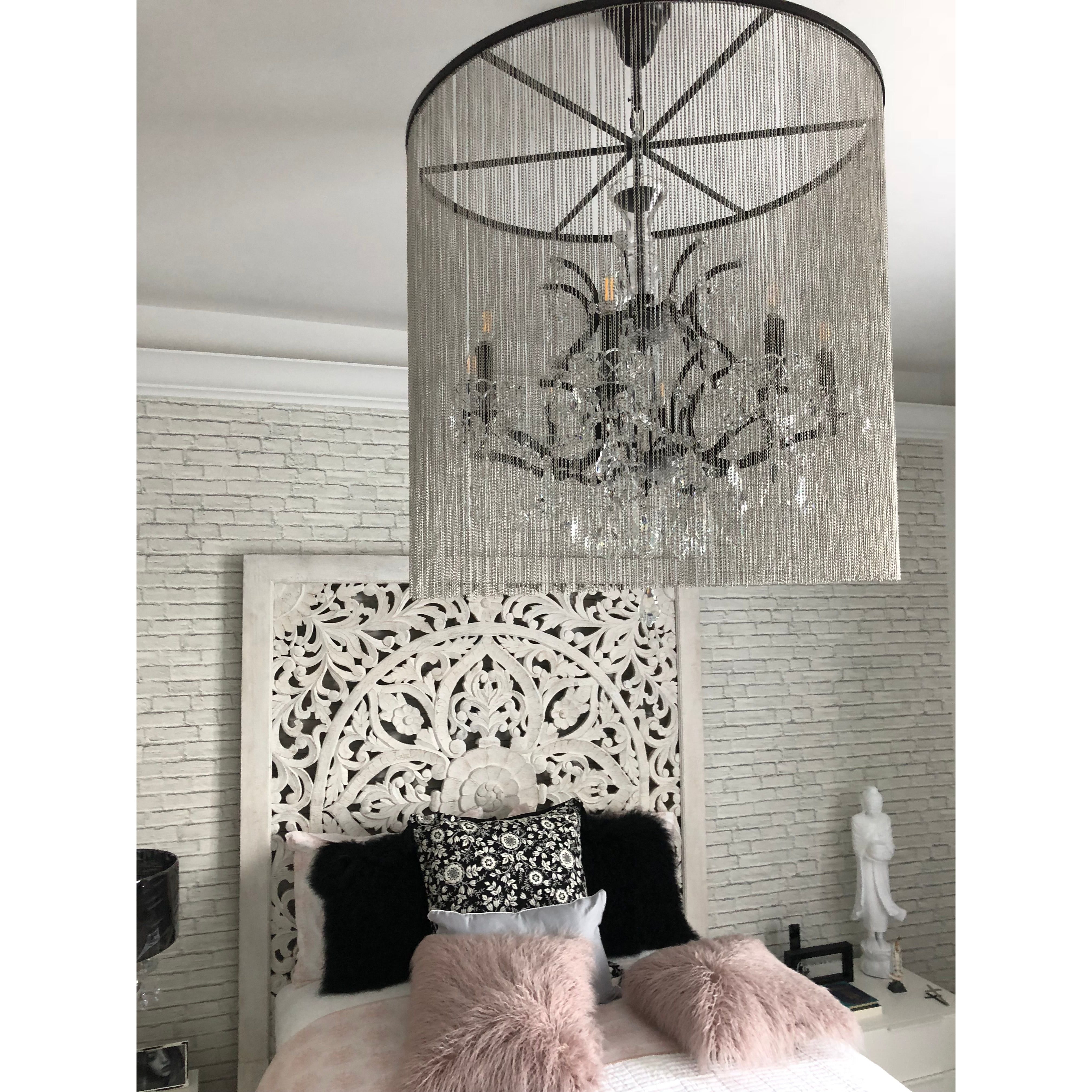 Chain Curtain Crystal 12-Light 32" Crystal Chandelier - Italian Concept -