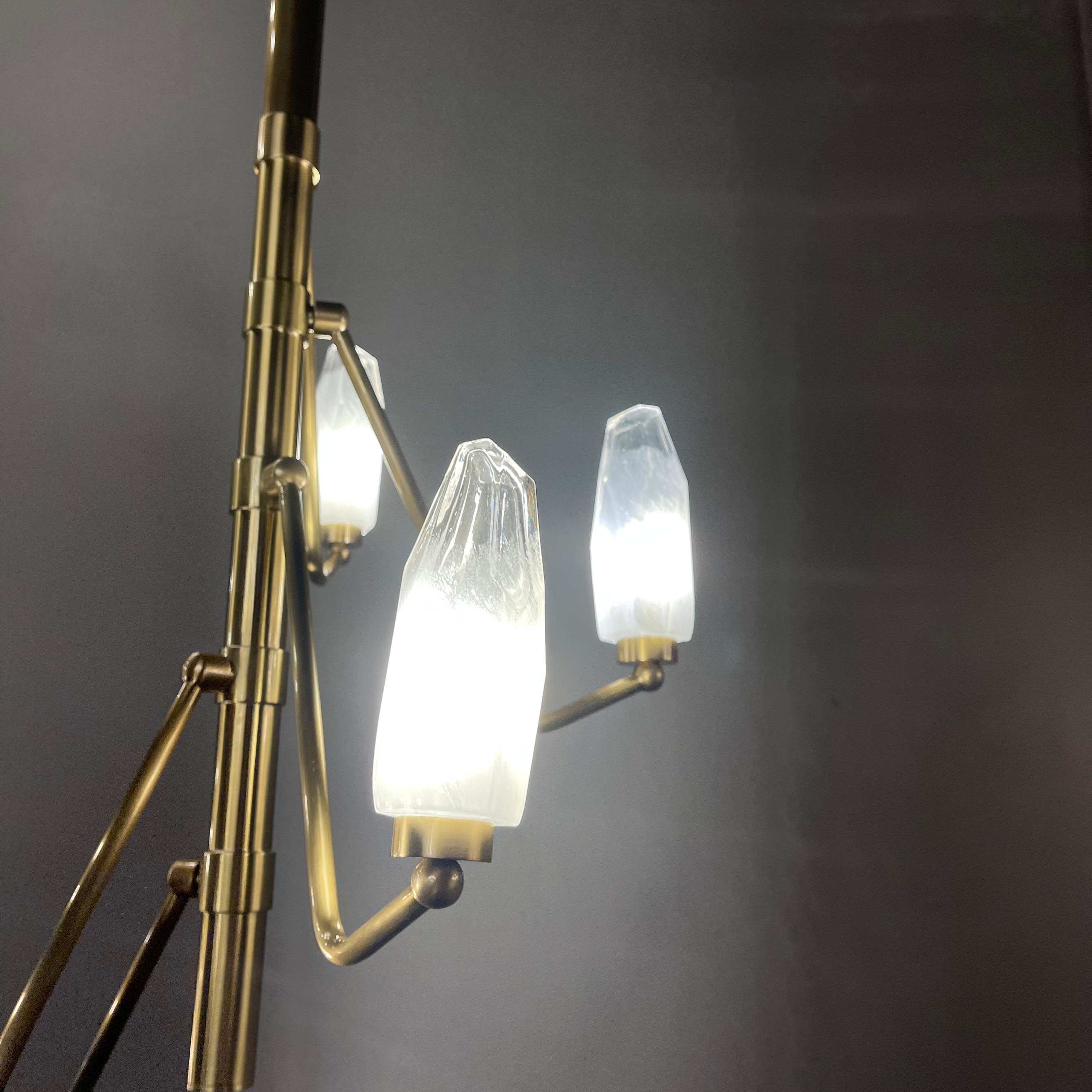 Emerald Branching Vertical Crystal Chandelier - Italian Concept -