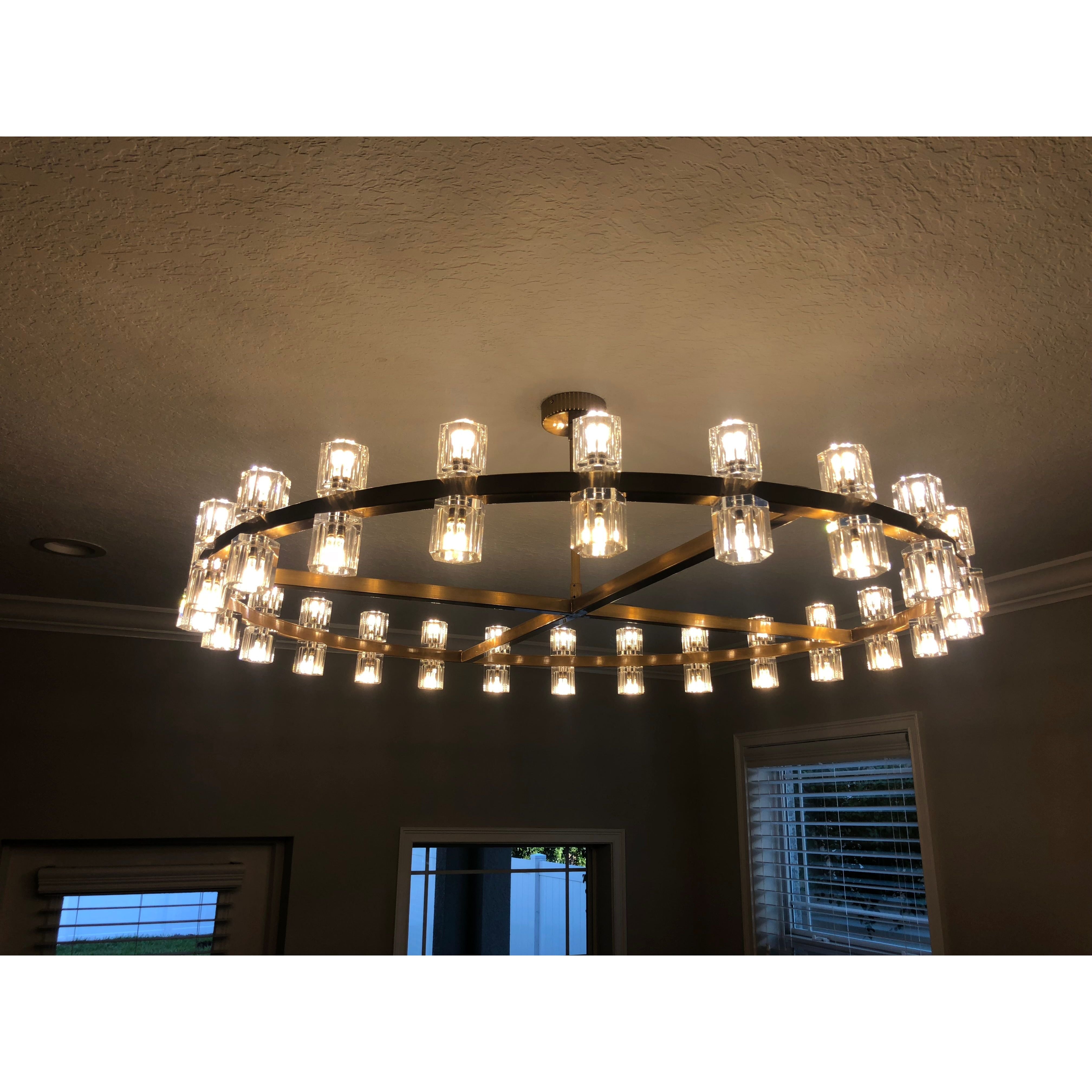 Arroseur 1-Tier 50”W Round Crystal Chandelier - Italian Concept