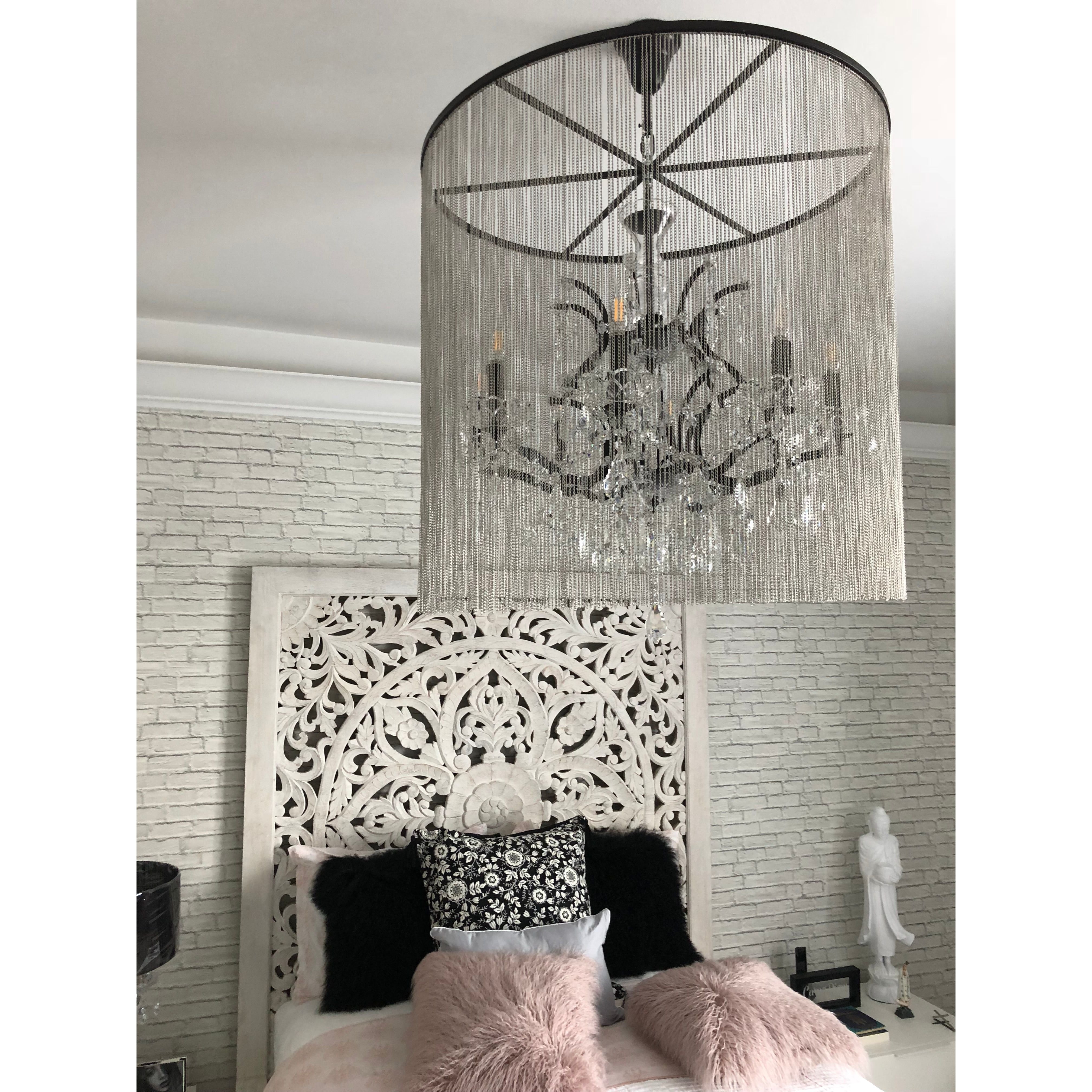 Chain Curtain Crystal 12-Light 32" Crystal Chandelier - Italian Concept -