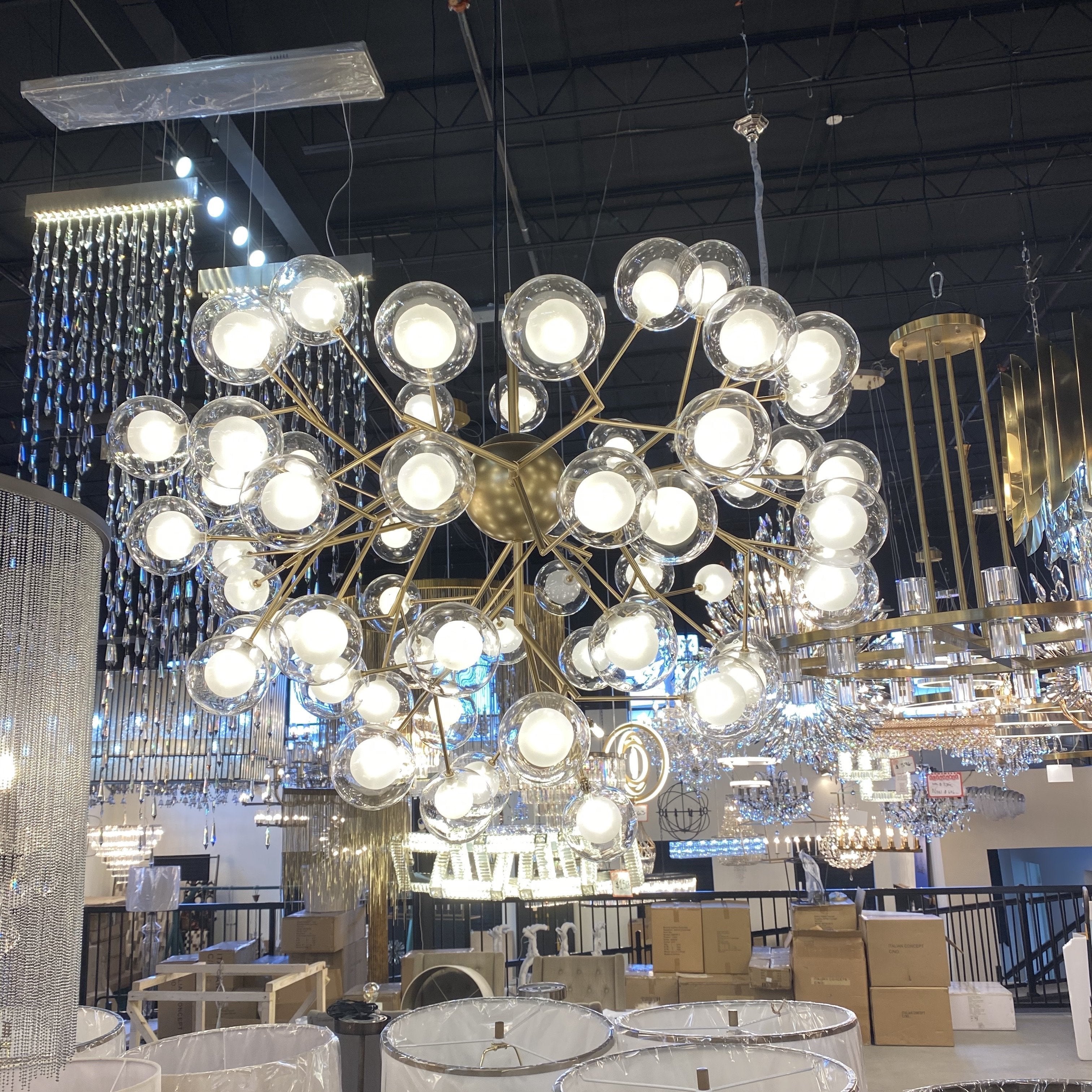 Ivana Branching Glass Globe Bubble Chandelier - Italian Concept