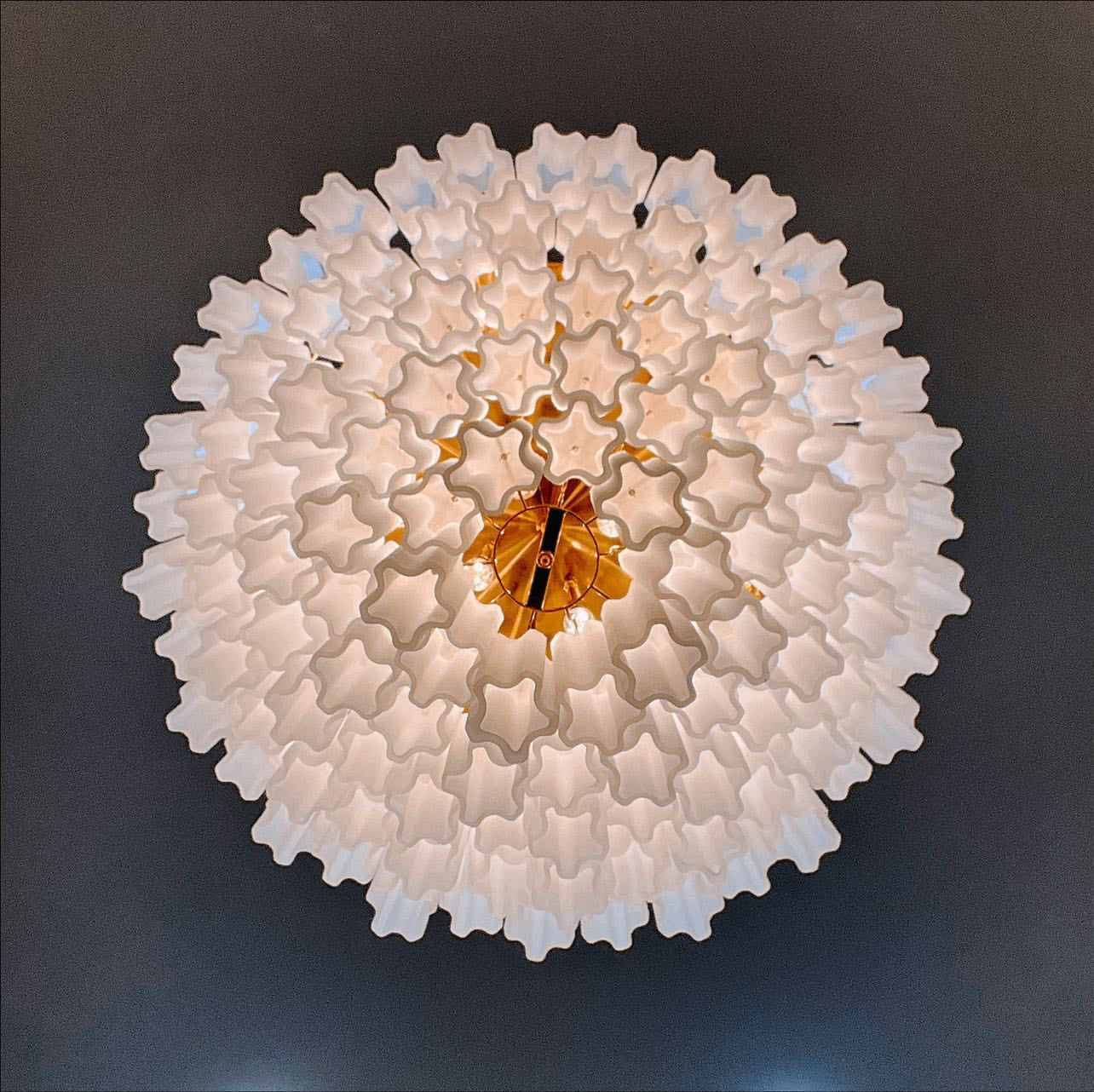 Flushmount Caprice Semi-Transparent Tubular Glass Chandelier - Italian Concept