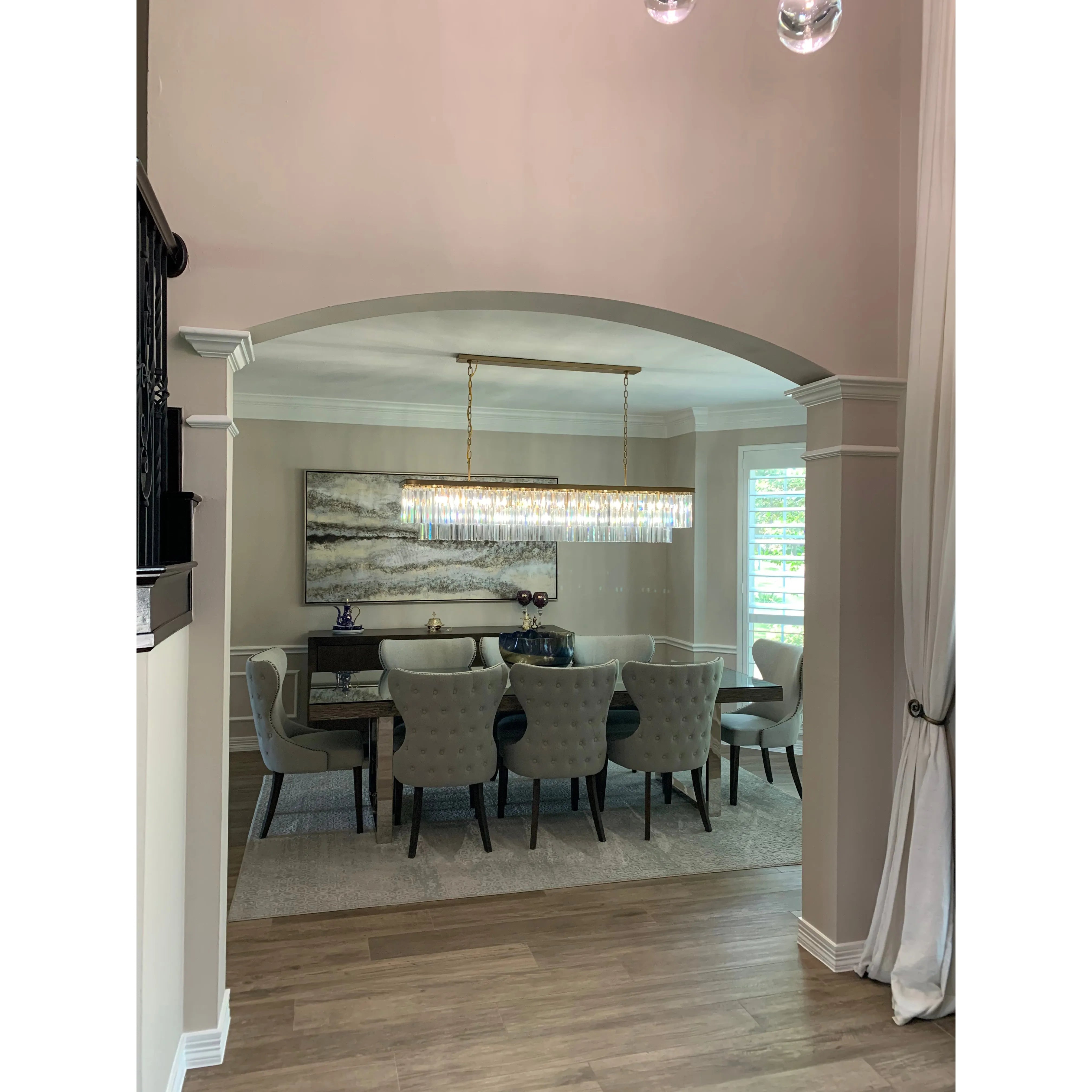 Apex Odeon Rectangular Fringe Crystal Chandelier - Italian Concept -