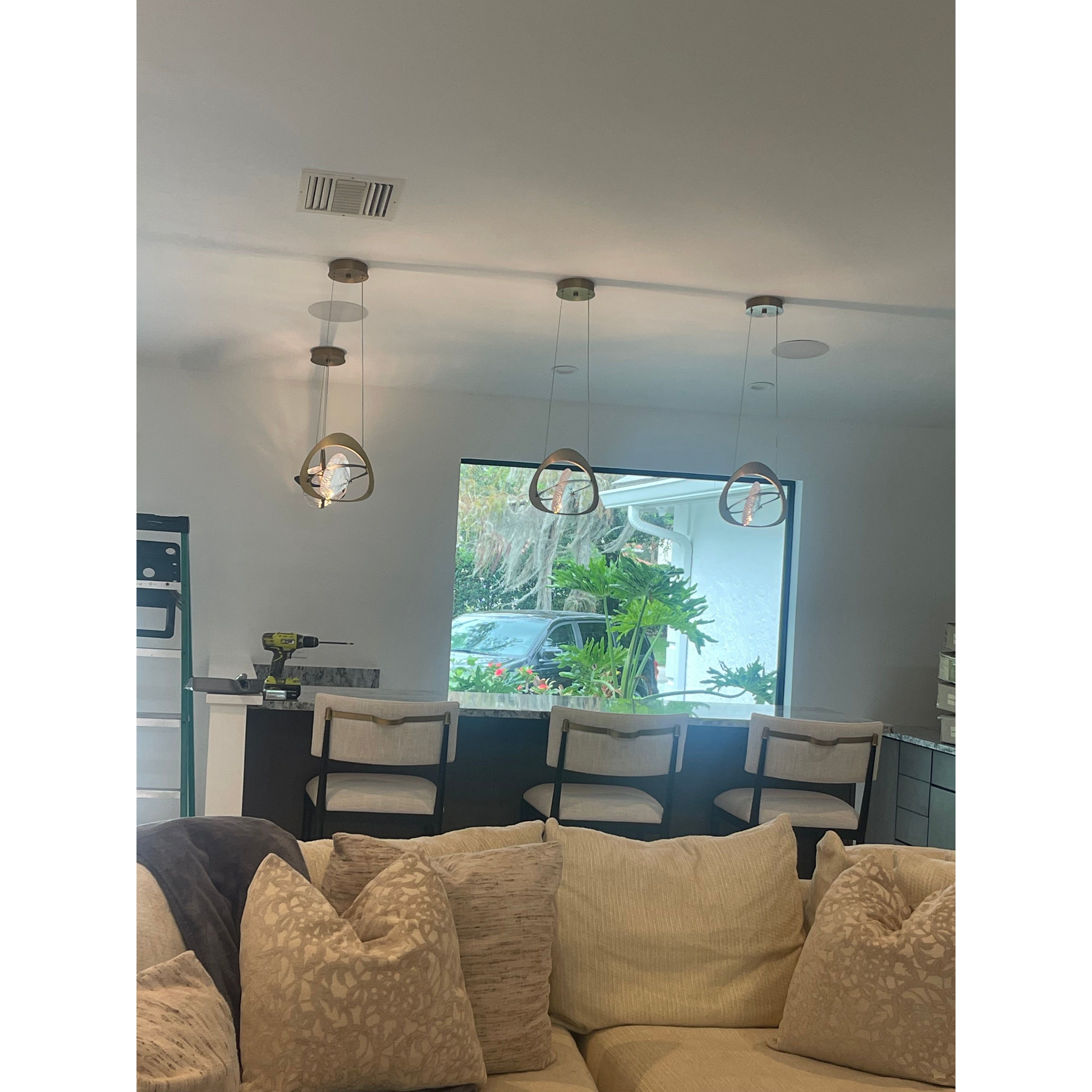 Natural Stone LED Industrial Crystal Pendant Light