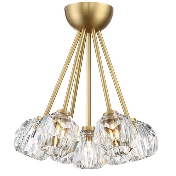 Blu Dior Crystal Prysm Semi-Flushmount - Italian Concept -