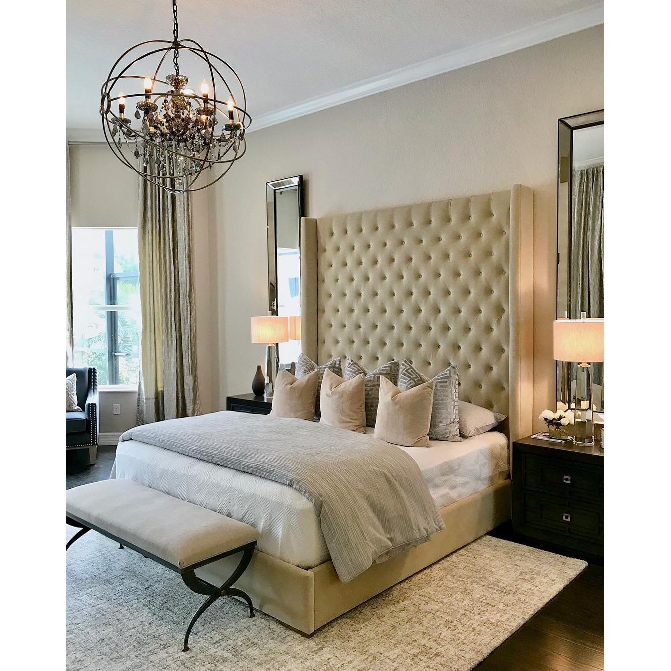 MN Iron Orb Smoke Crystal Chandelier - Italian Concept