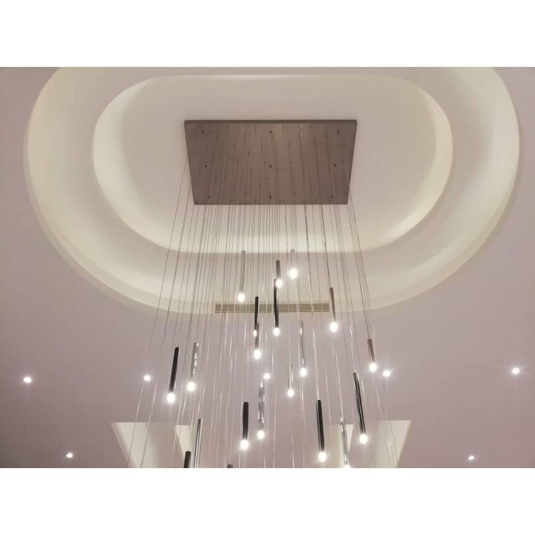 Bellini Rectangular Tubular Pendant Light Chandelier - Italian Concept -