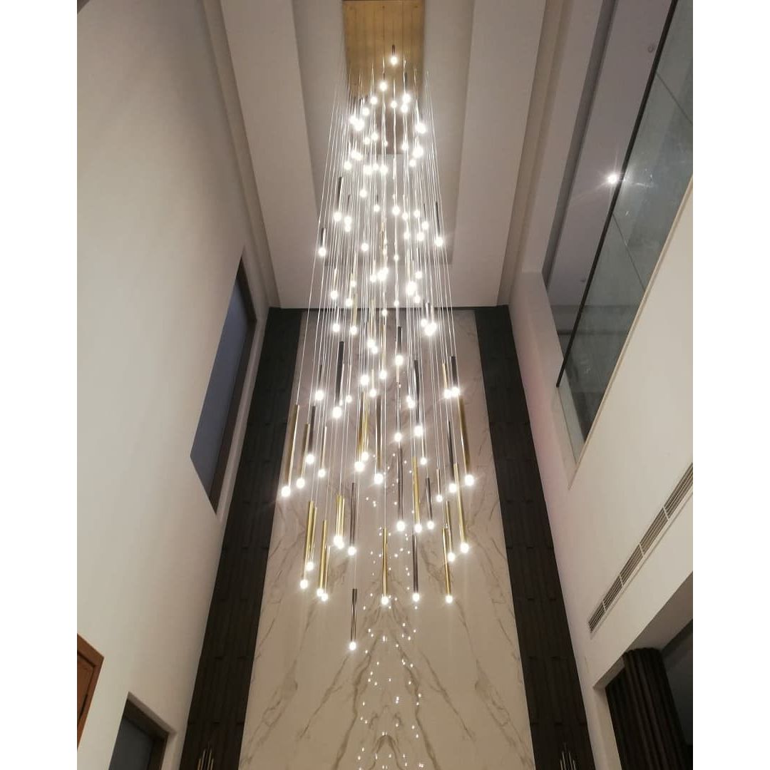 Bellini Round Metal Tubular Pendant Light Chandelier - Italian Concept -