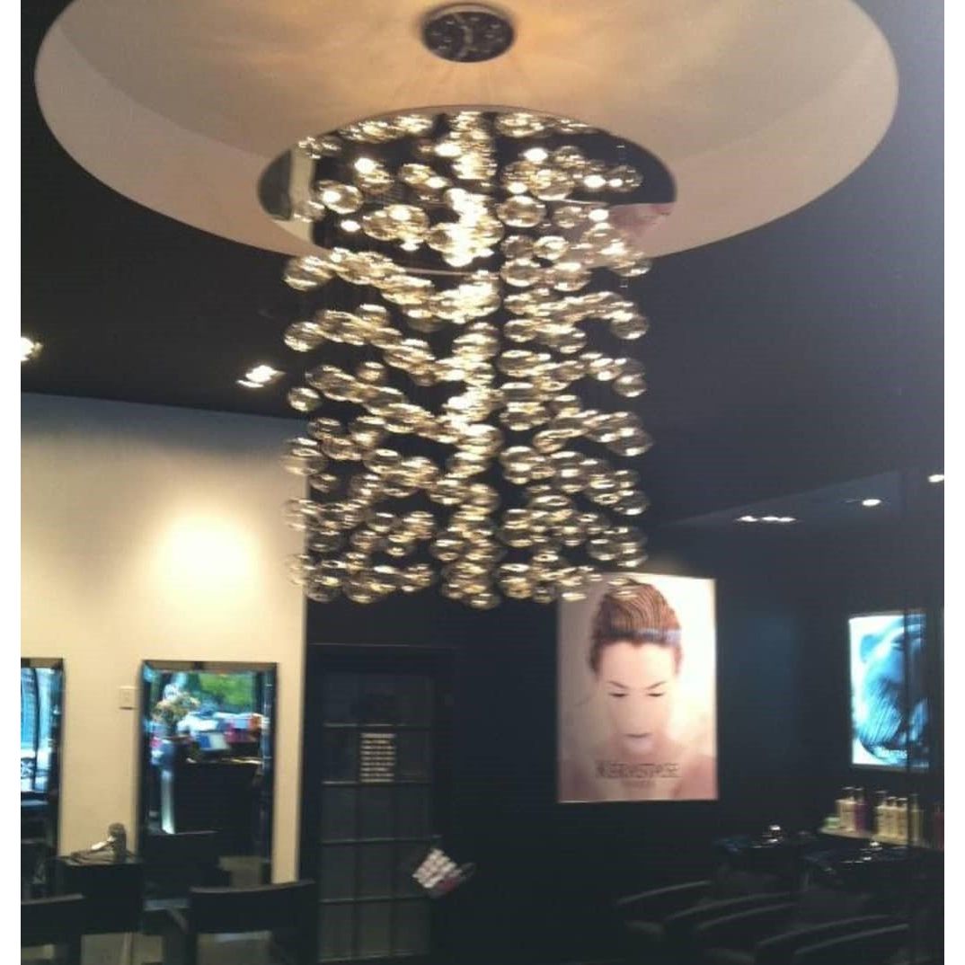 Fountaine Round Waterfall Glass Globe / Bubble Chandelier - Italian Concept