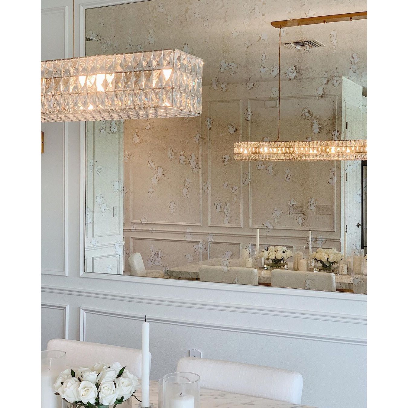 Mia Rectangular 3-Tier Crystal Chandelier - Italian Concept