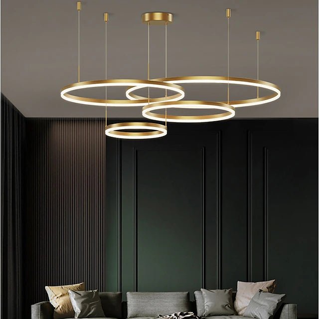 Liana Round 4-Ring Cascade LED Chandelier - Italian Concept