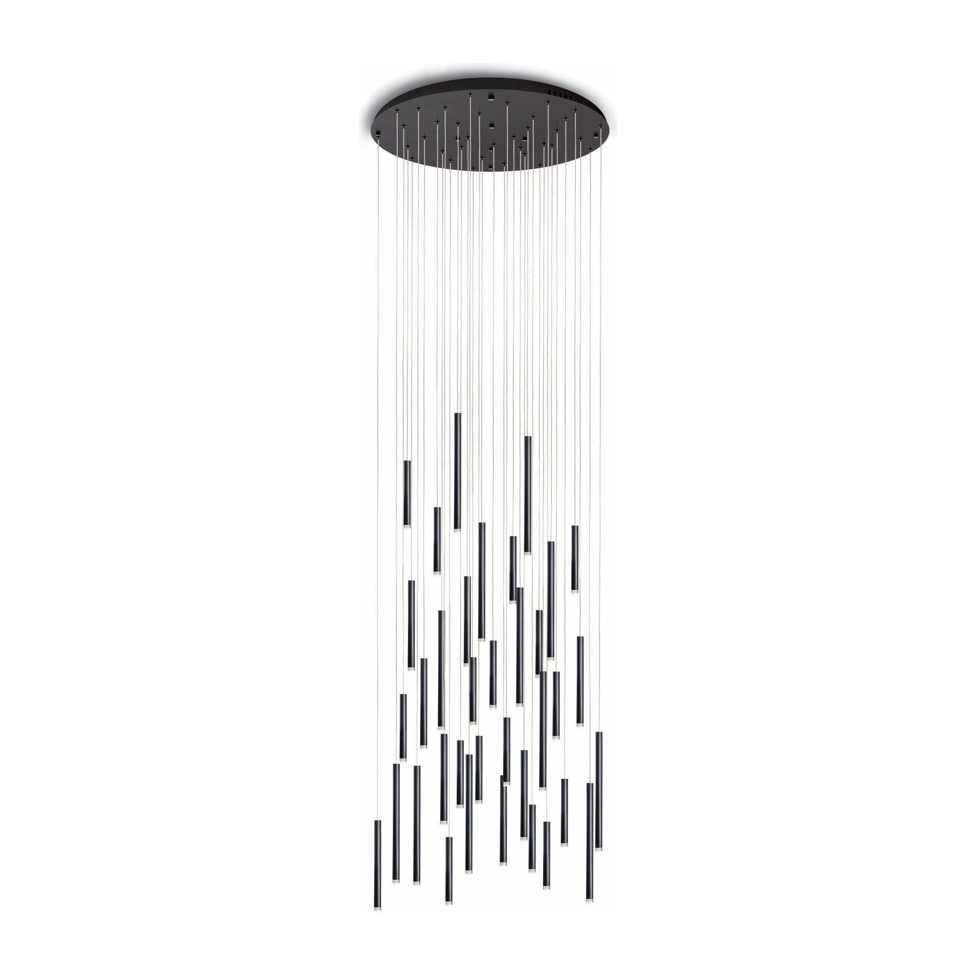 Bellini Round Metal Tubular Pendant Light Chandelier - Italian Concept -