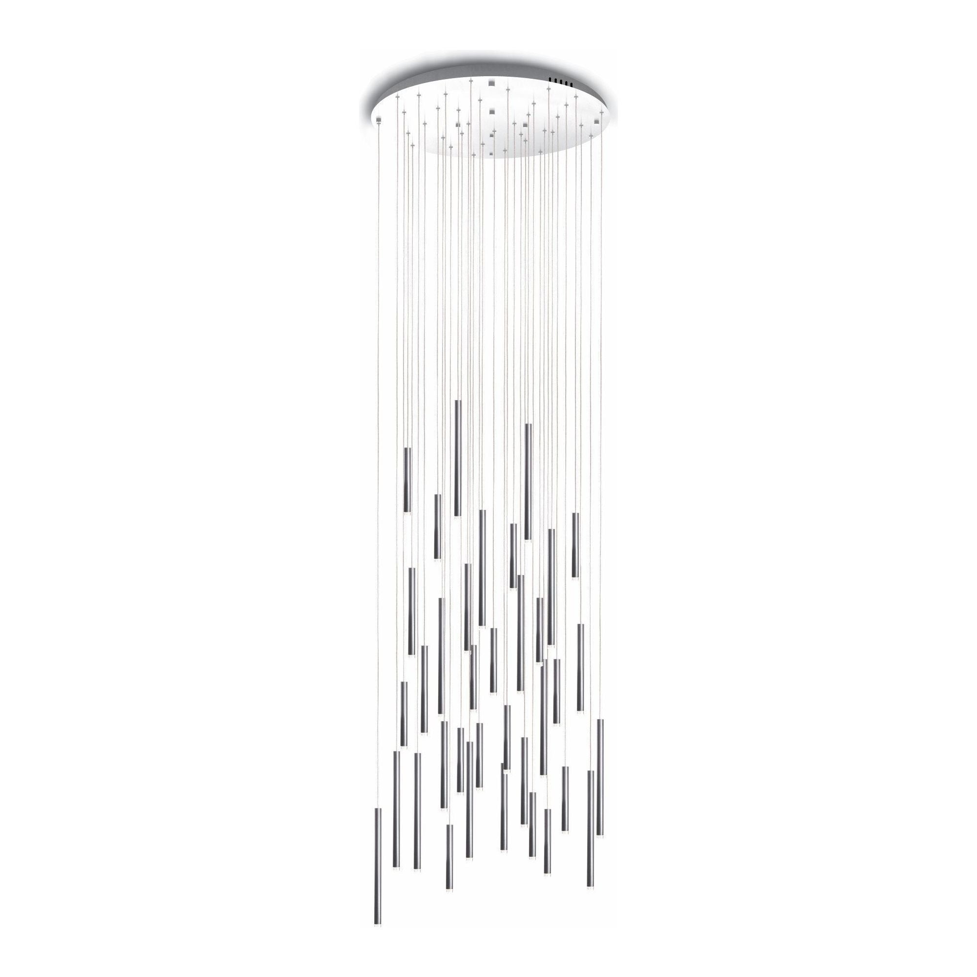 Bellini Round Metal Tubular Pendant Light Chandelier - Italian Concept -