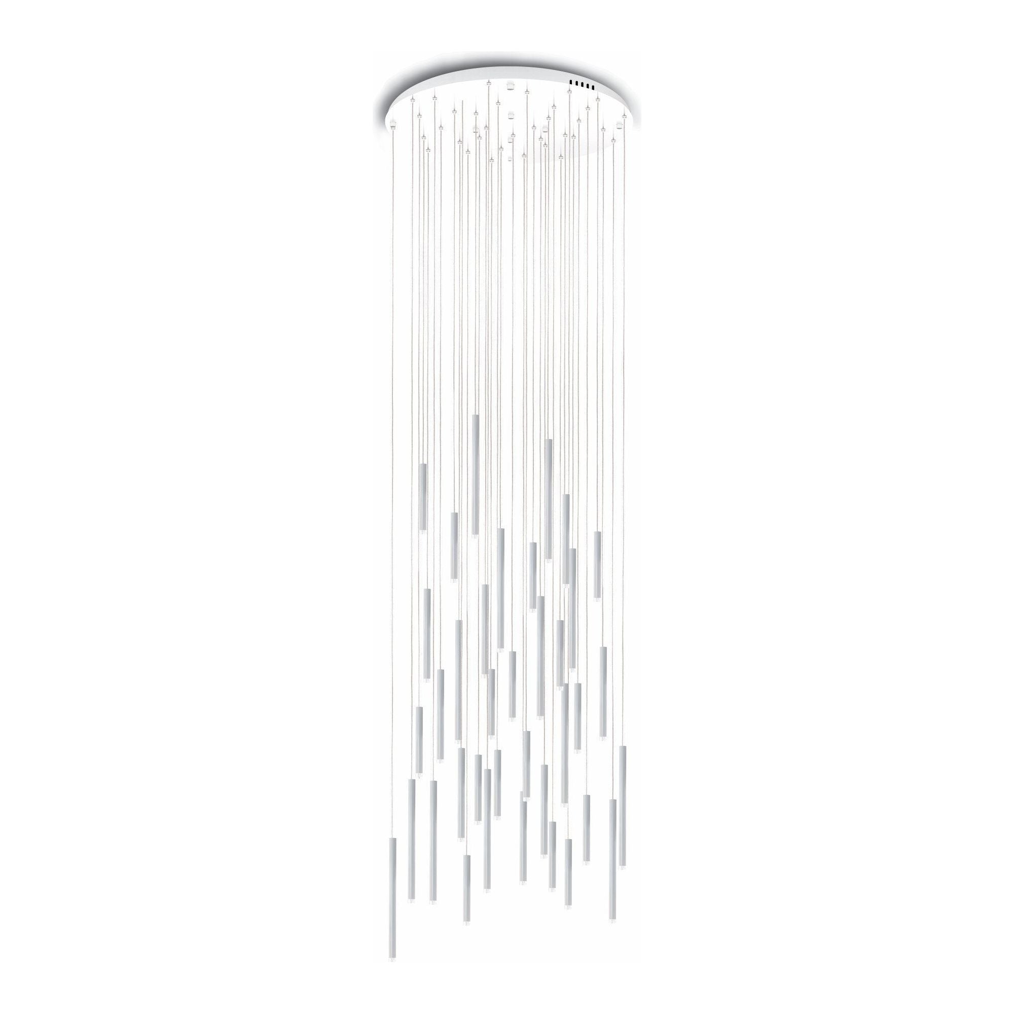 Bellini Round Metal Tubular Pendant Light Chandelier - Italian Concept -