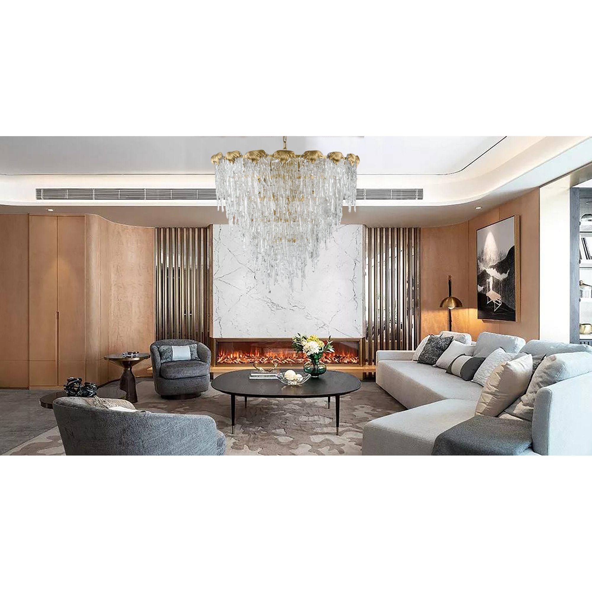 Aletta Melting Drop Crystal Glass Chandelier - Italian Concept -