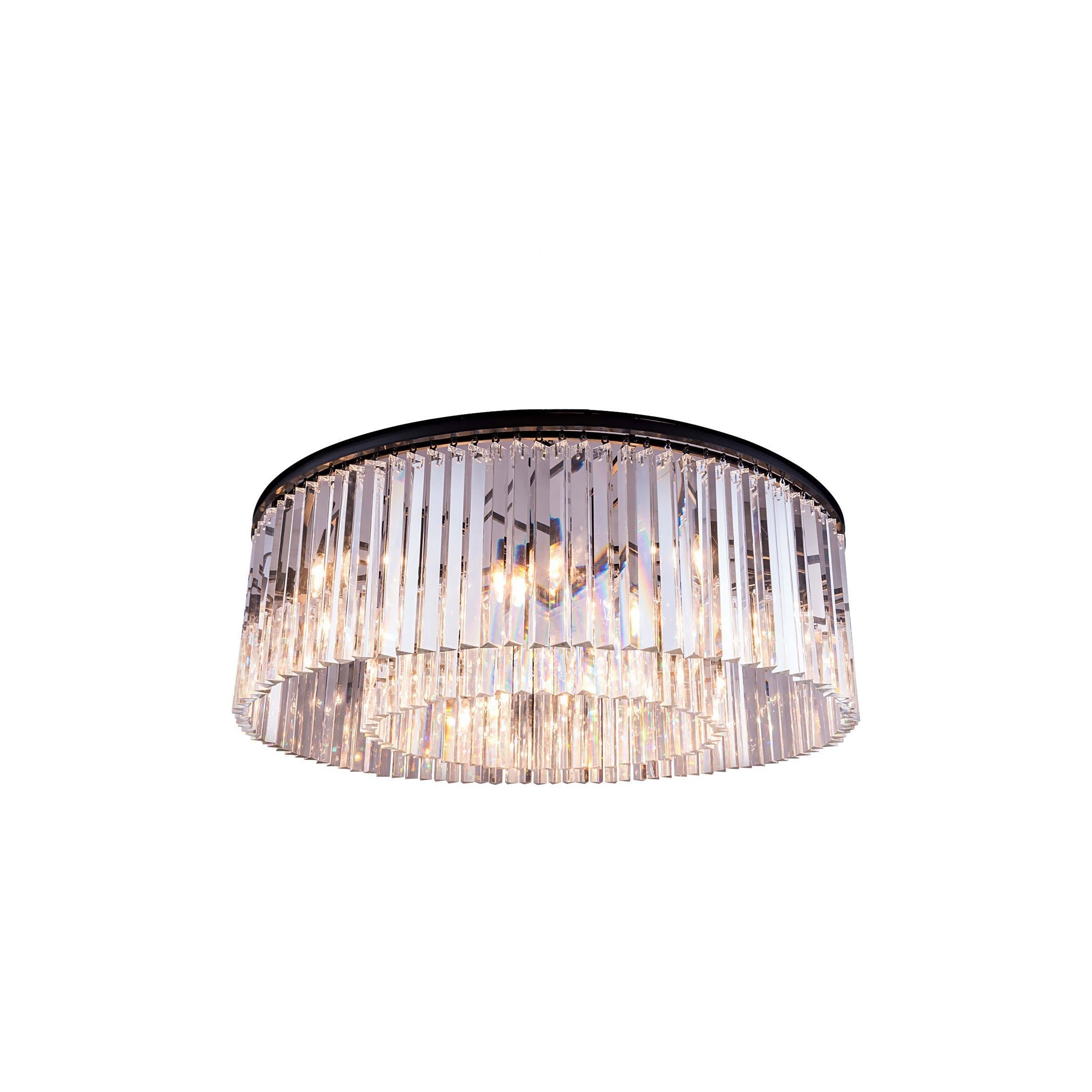 Apex Odeon Flushmount 1-Tier Odeon Crystal Fringe Chandelier - Italian Concept -