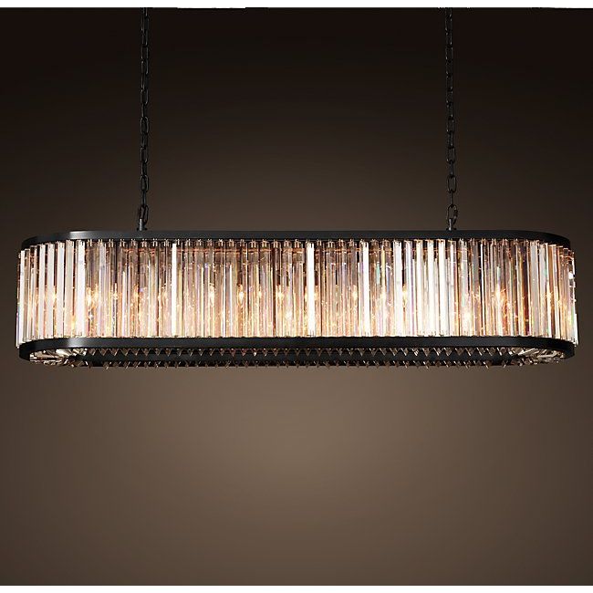 WELLES CLEAR CRYSTAL RECTANGULAR CHANDELIER 71" - Italian Concept