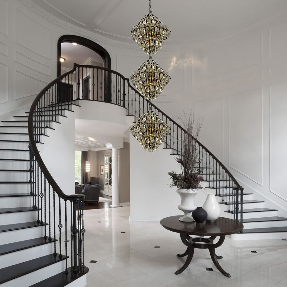 Sol Odeon Crystal Foyer Pendant Chandelier - Italian Concept