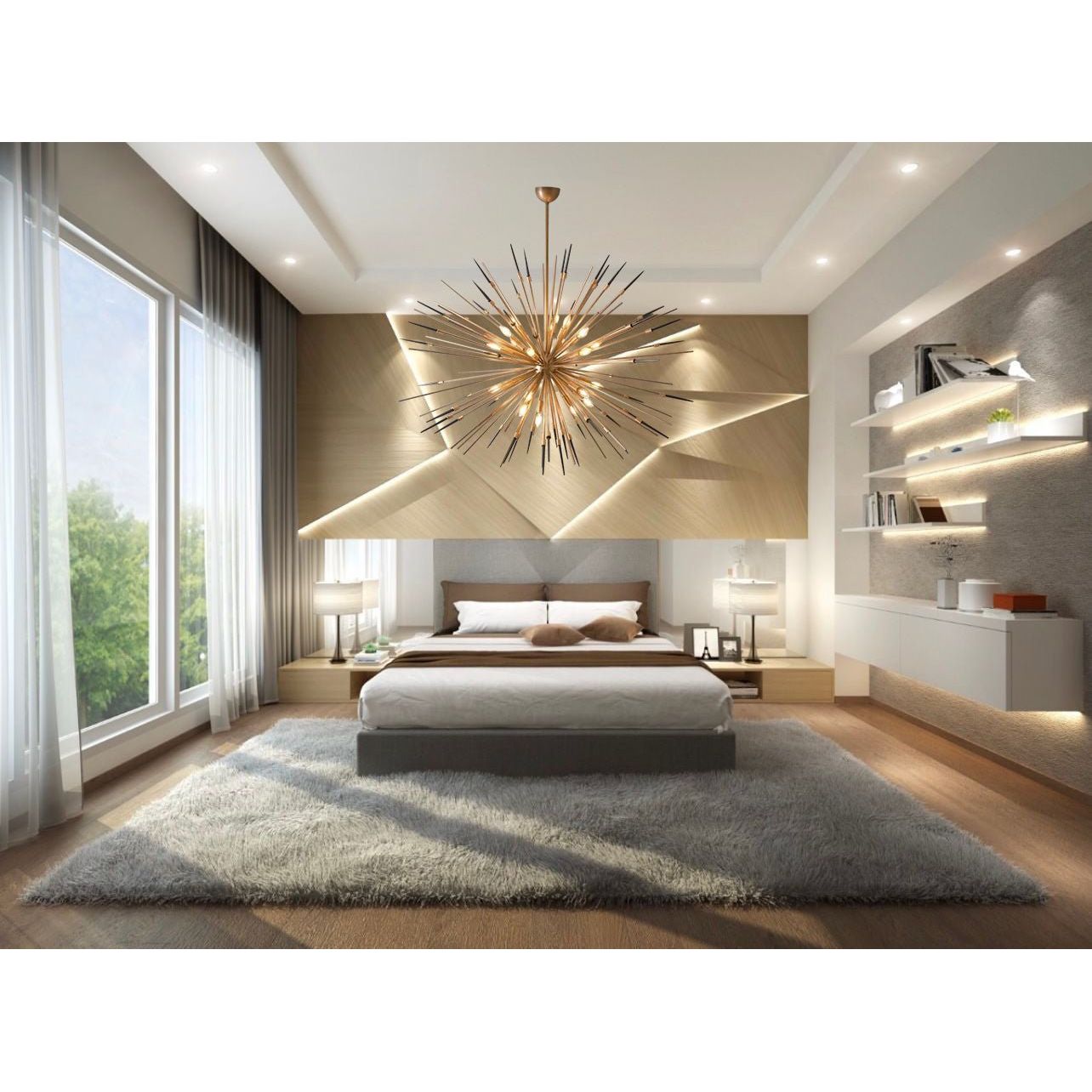 Marble Sputnik Starburst Chandelier - Italian Concept -