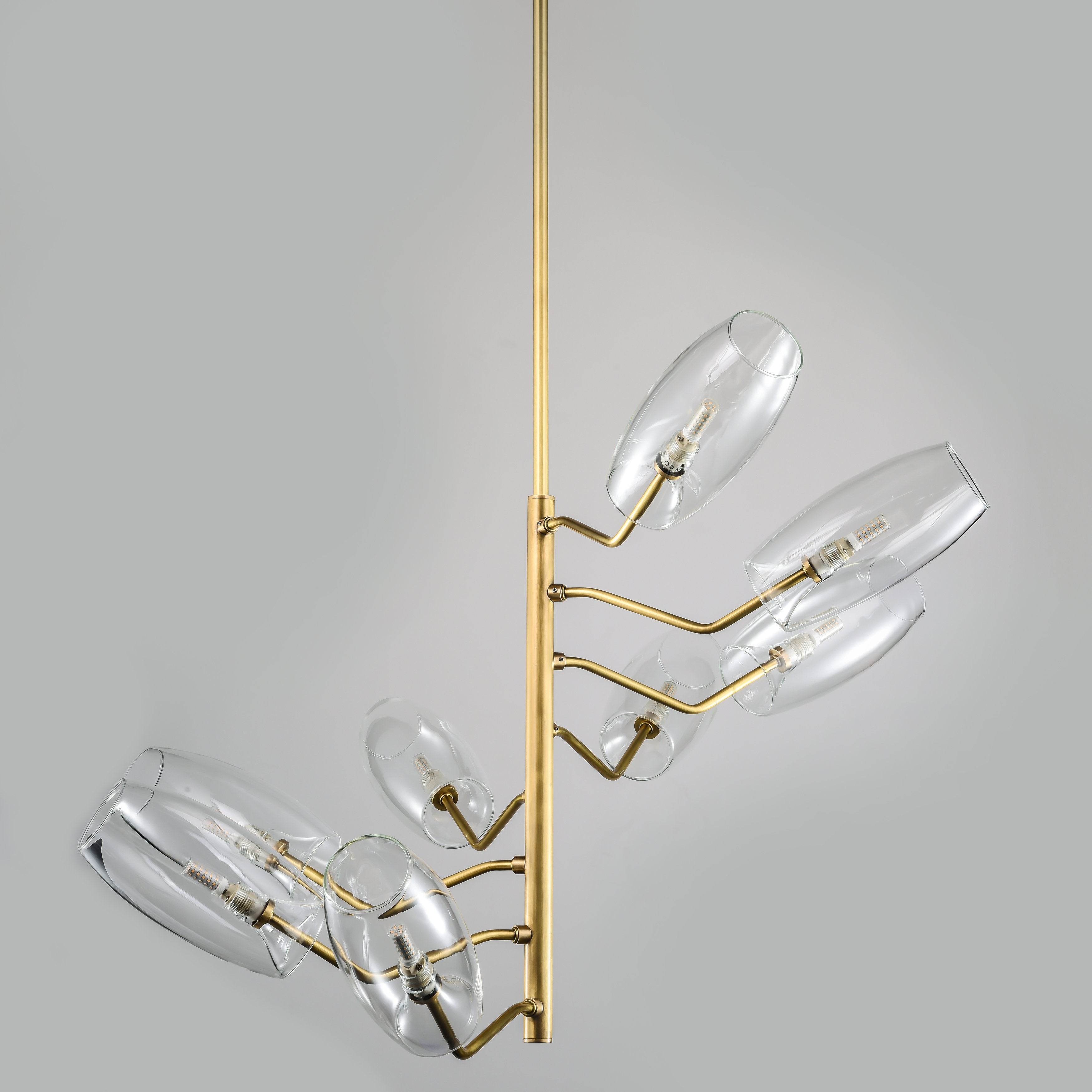 Amira Spiral Branching Glass Globe Chandelier - Italian Concept -