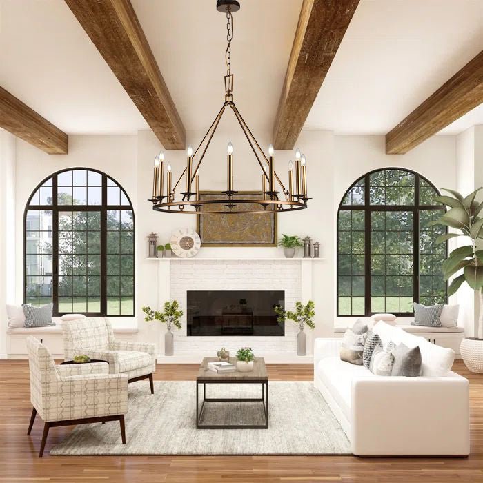 Wineyard Wheel Barrel Round 2-Tier Chandelier - Italian Concept