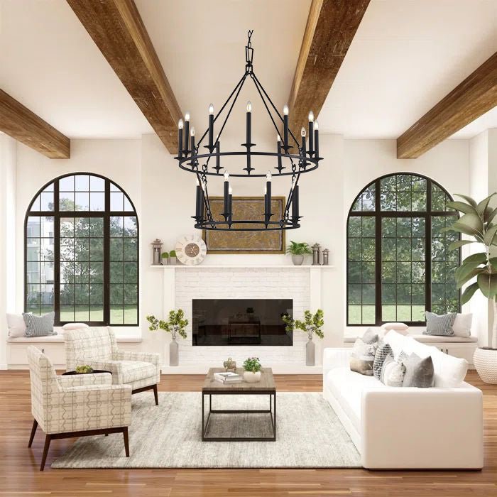 Wineyard Wheel Barrel Round 2-Tier Chandelier - Italian Concept