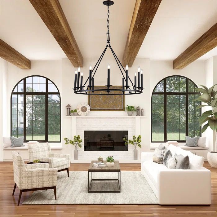 Wineyard Wheel Barrel Round 2-Tier Chandelier - Italian Concept