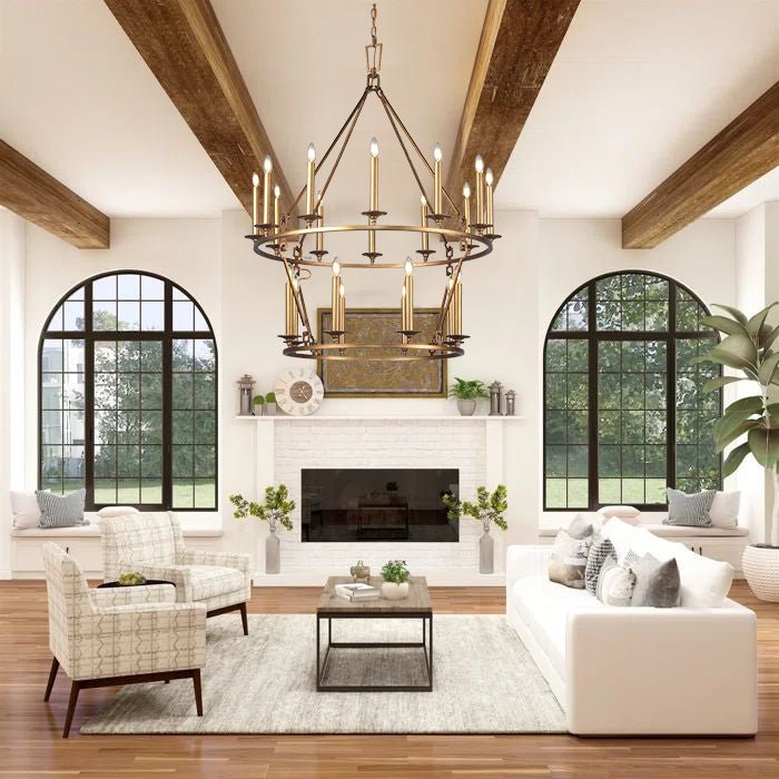 Wineyard Wheel Barrel Round 2-Tier Chandelier - Italian Concept
