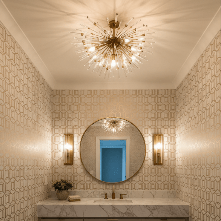 16" Brass in powder room