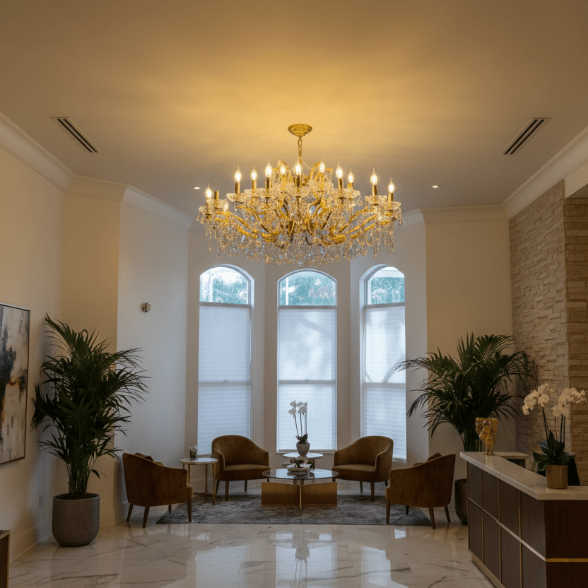 27L Maria Theresa chandelier in hotel lobby