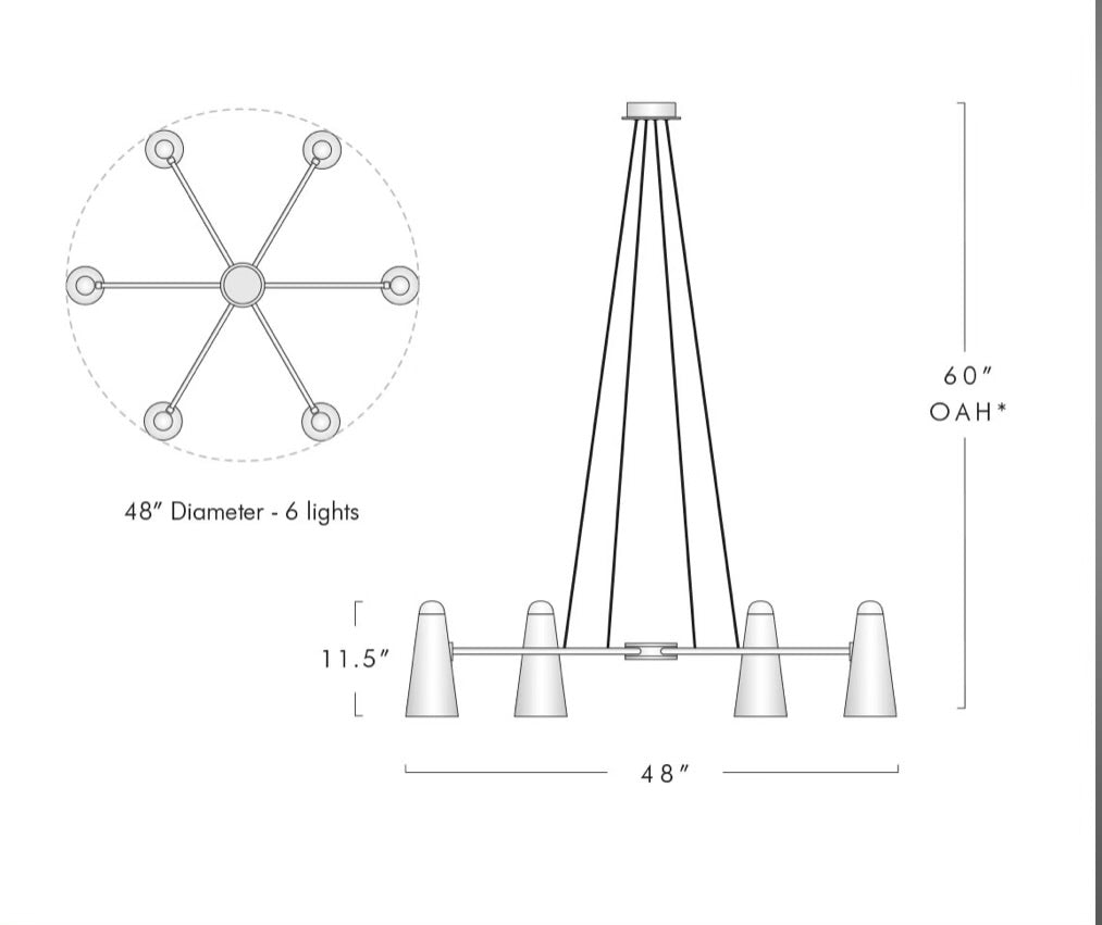 Saville Round Cone Glass Chandelier