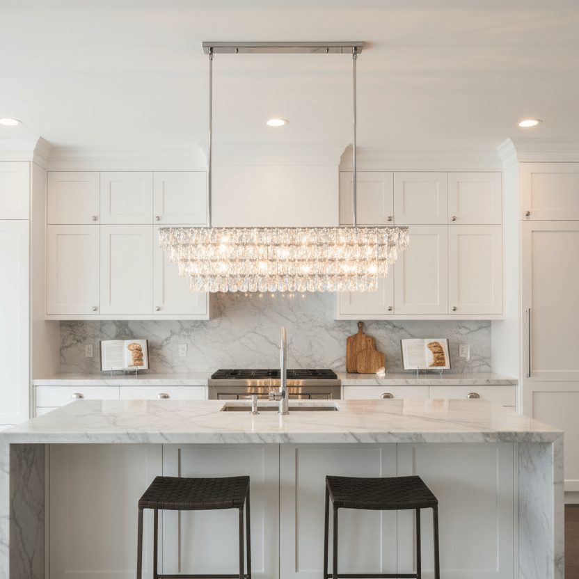 49" Polished Nickel Clear in kitchen