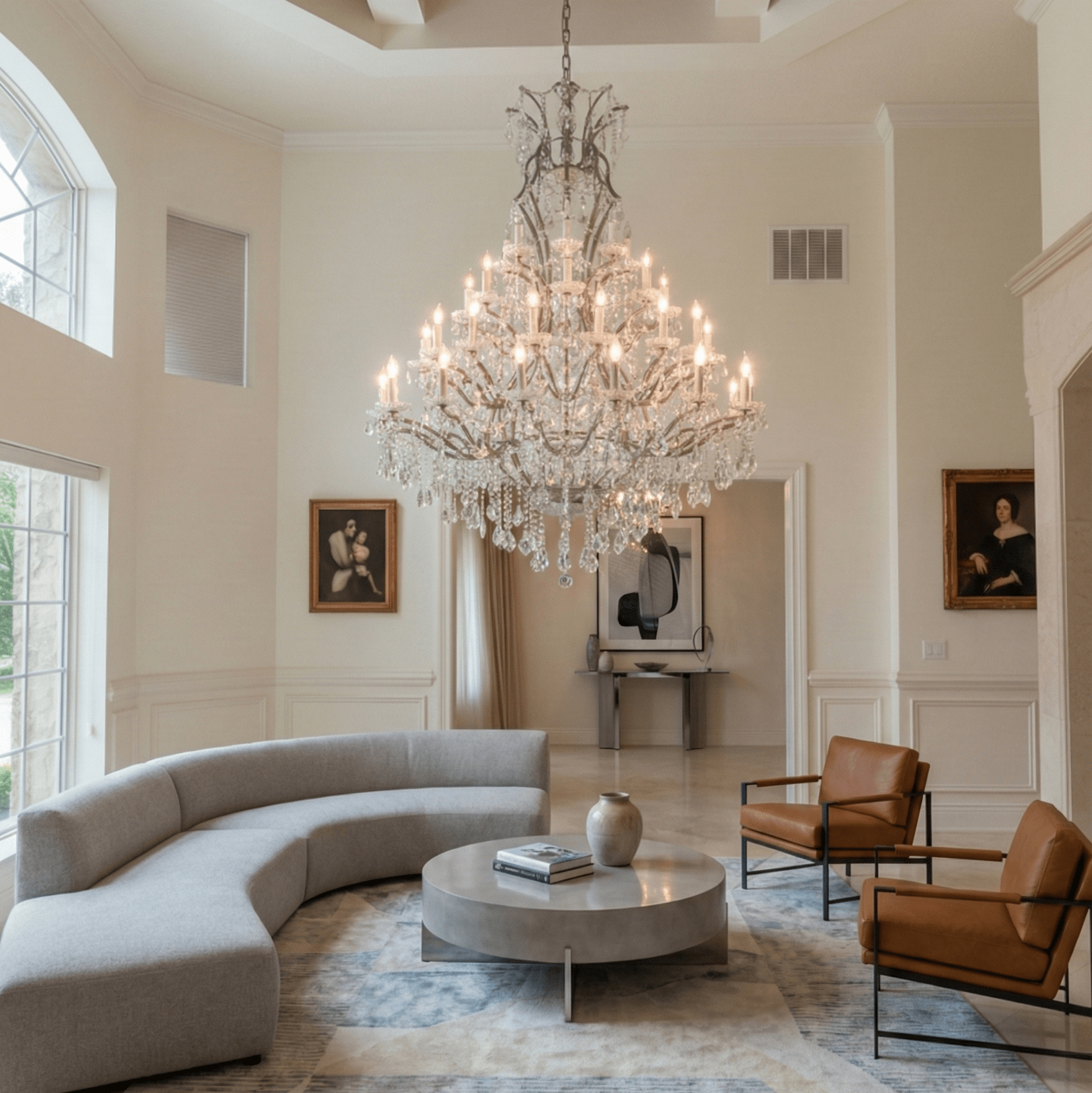 50 Light 60” Rococo Maria Theresa Crystal Chandelier