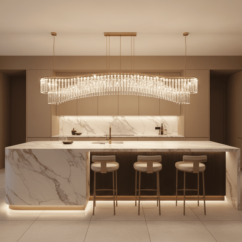 78" Brass - Contemporary Kitchen