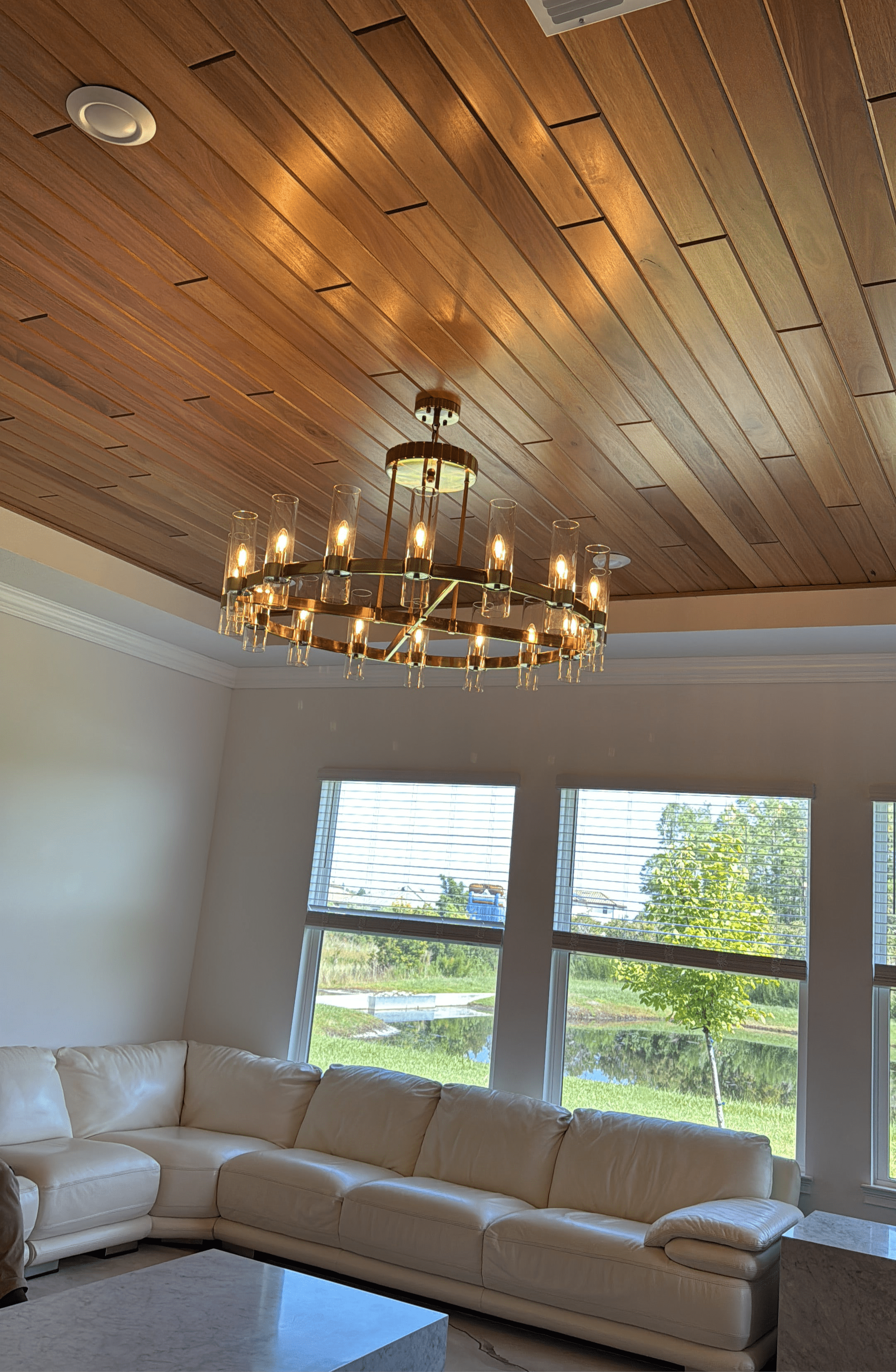 Armature Round Glass Cylinder Chandelier