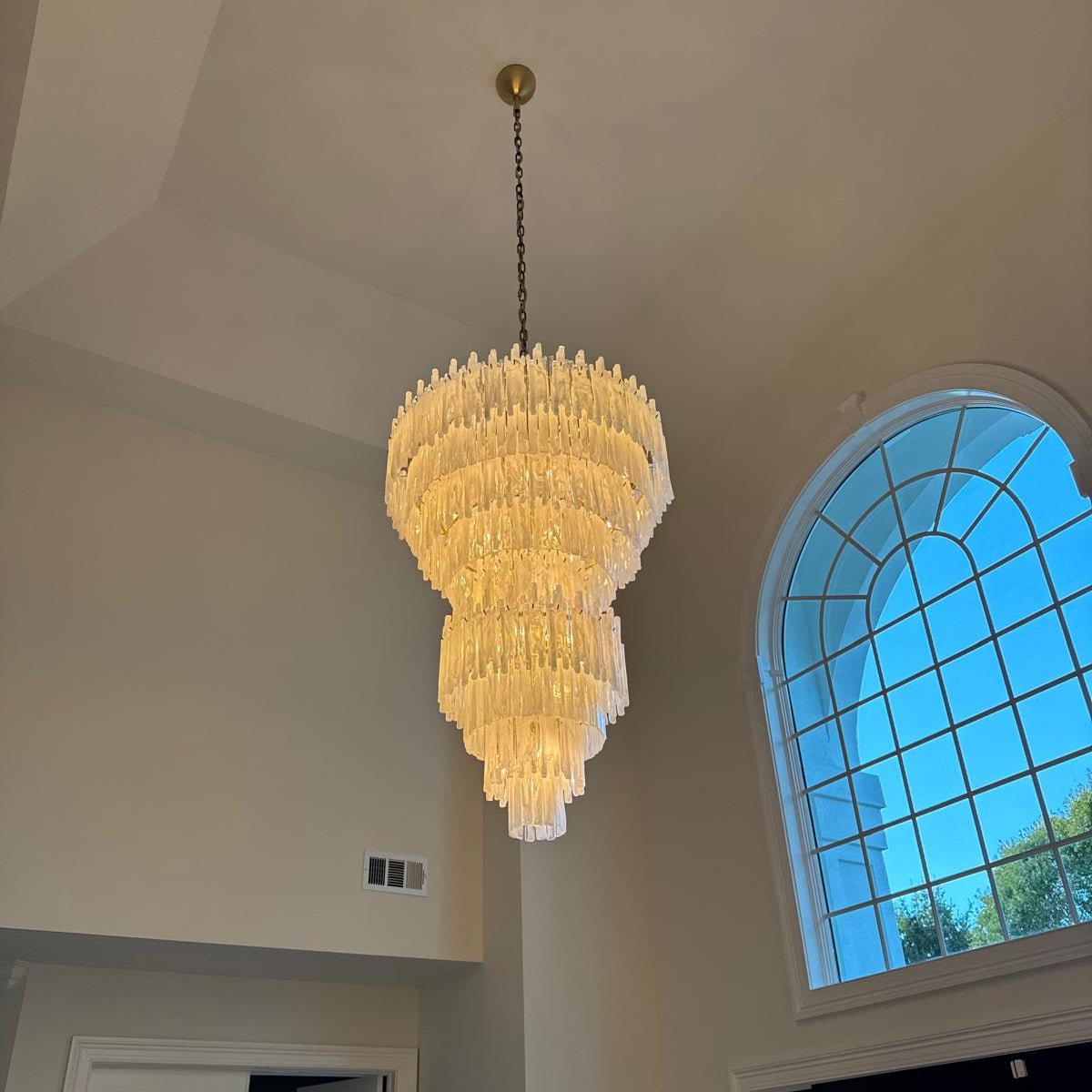 Blanche Tiered Murano Glass Chandelier - Chandelier