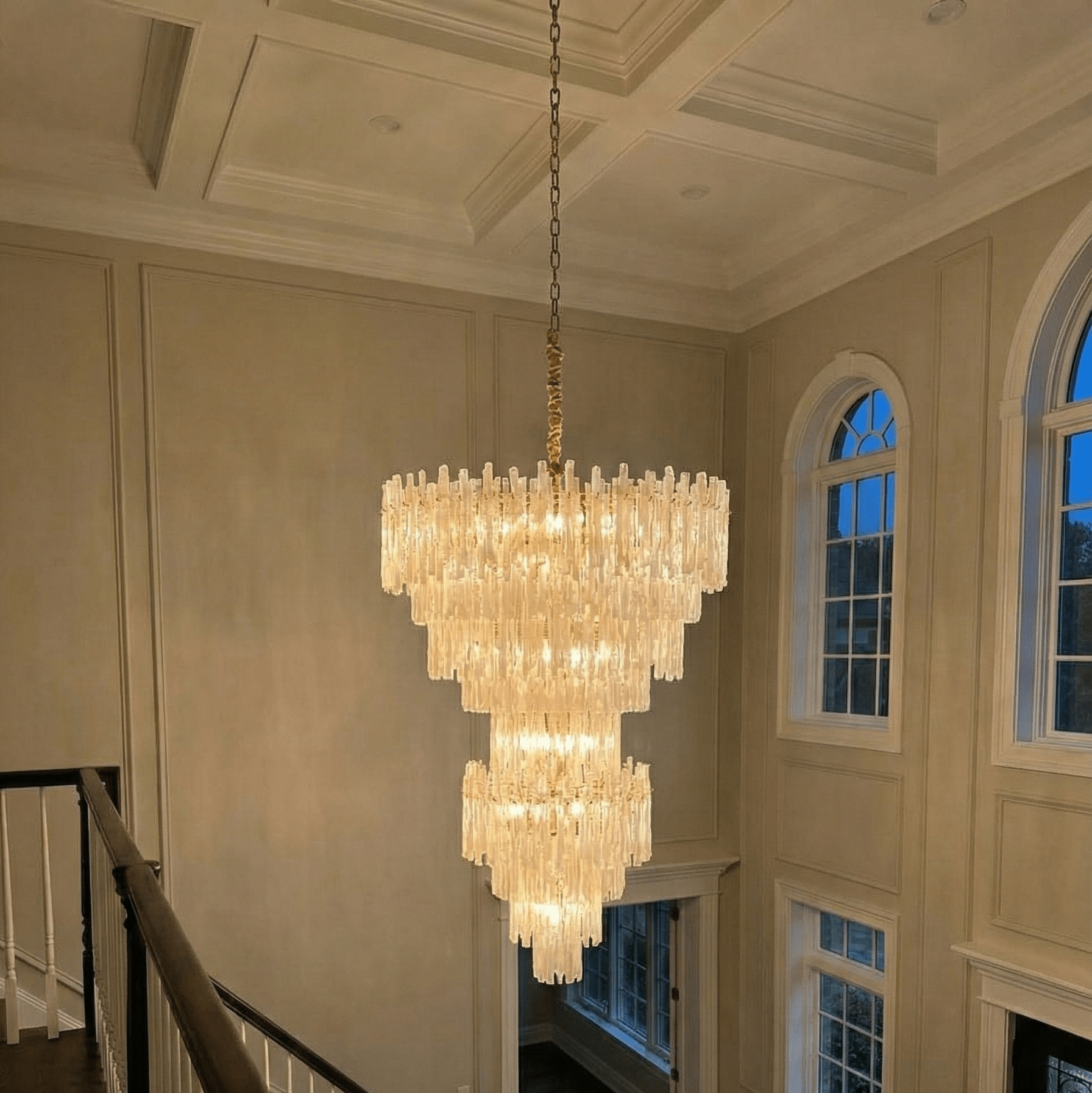 Blanche Tiered Murano Glass Chandelier - Chandelier