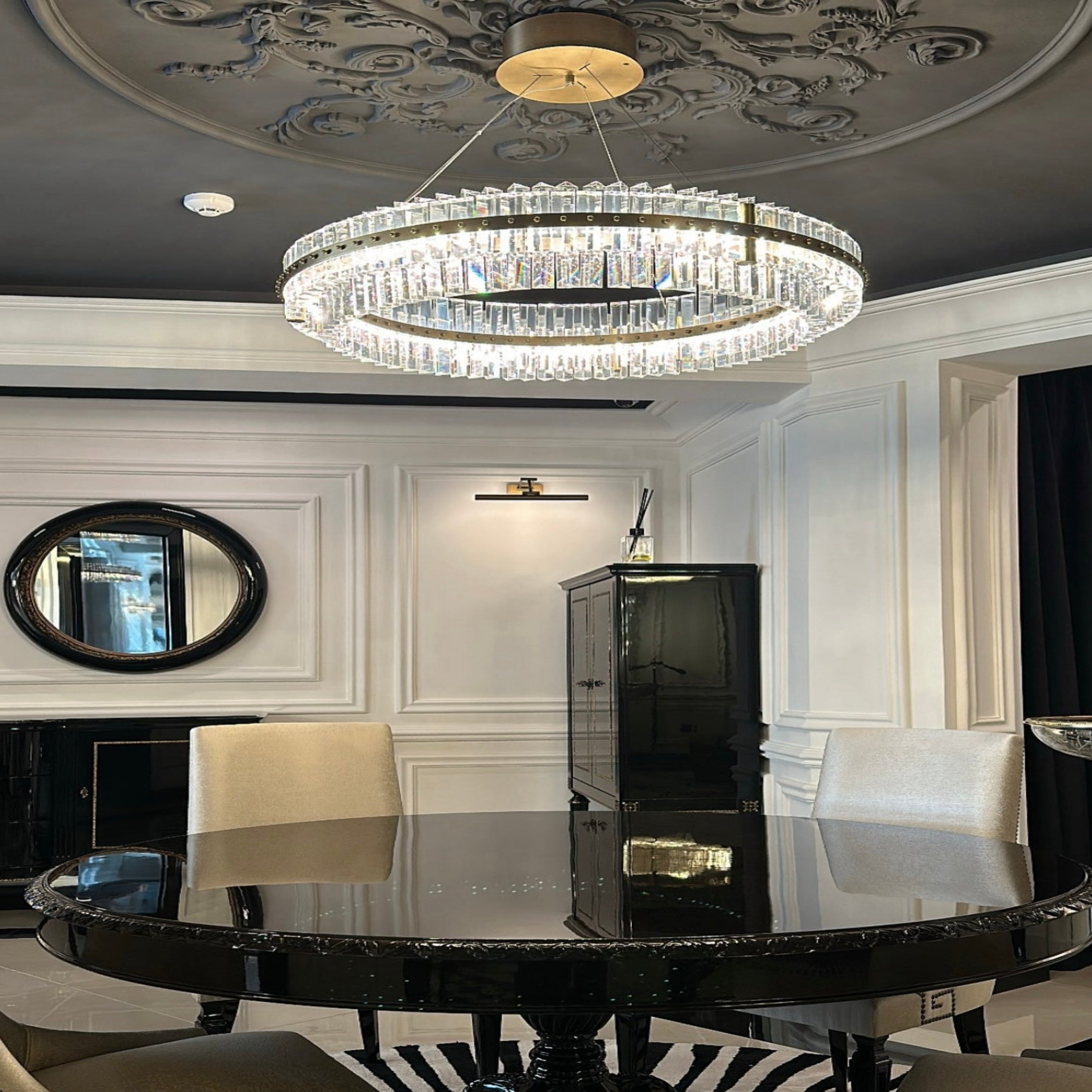 Aquinox 2-Tier Round Crystal Ring LED Chandelier