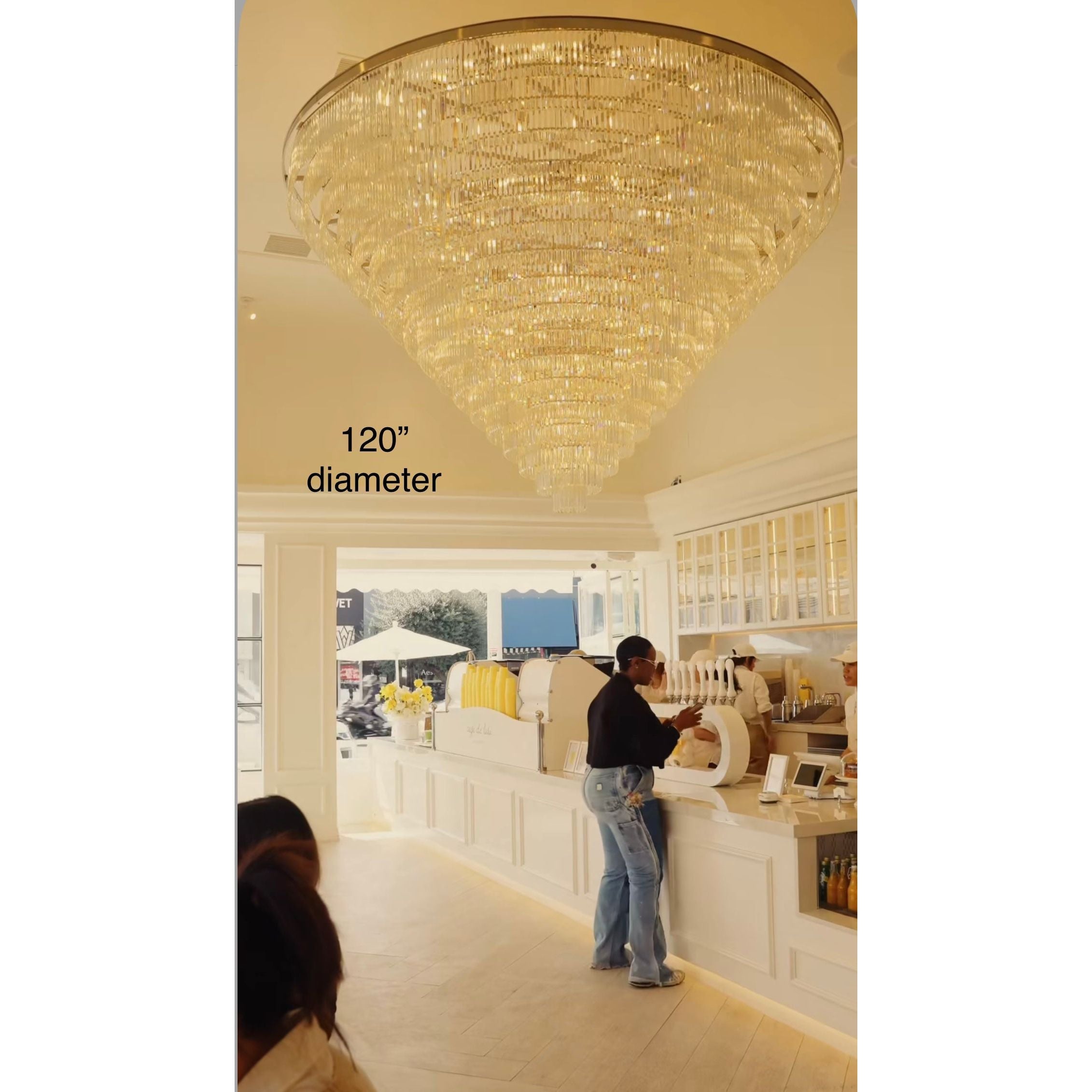 54" Wide Odeon Round Crystal Fringe Chandelier - Italian Concept