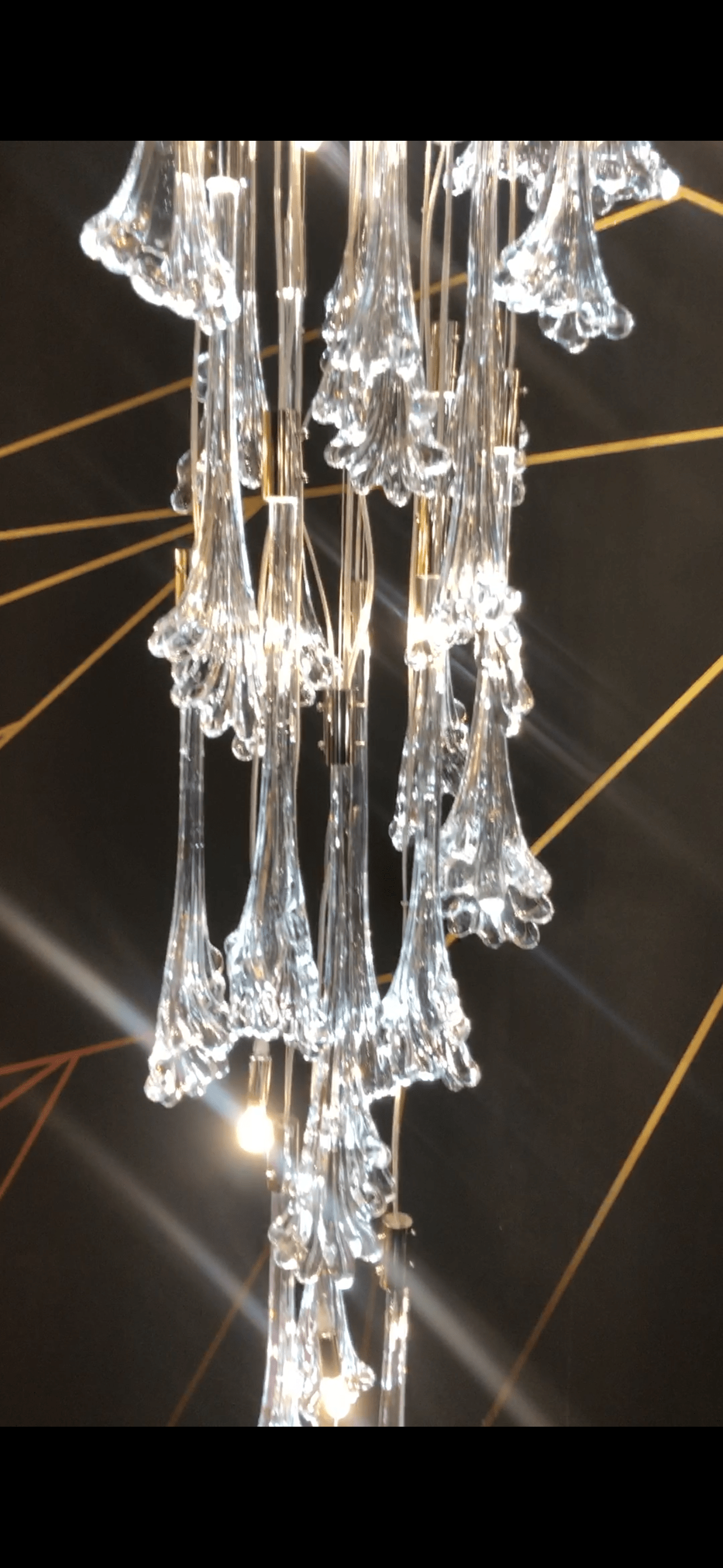 Wave Cluster Flower Glass Pendant Chandelier