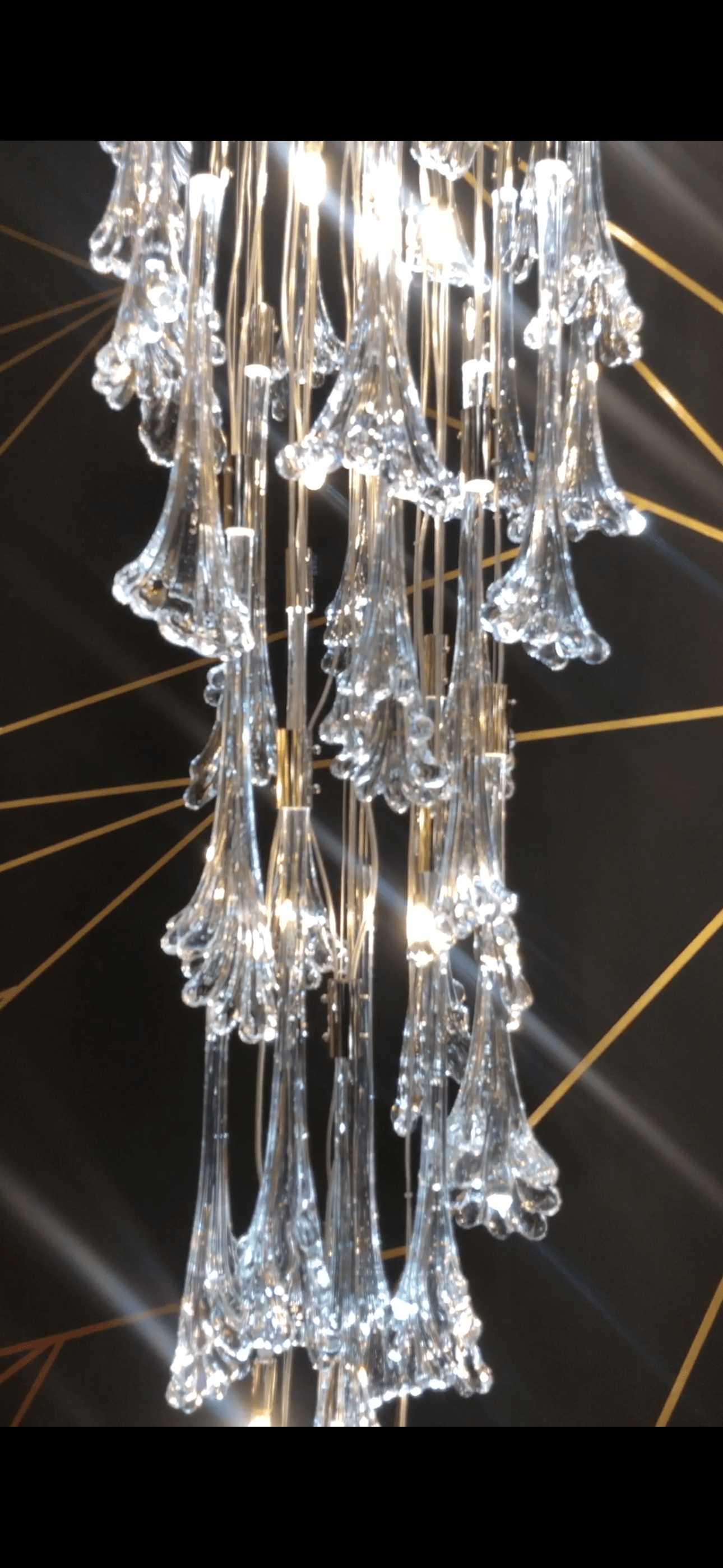 Wave Cluster Flower Glass Pendant Chandelier