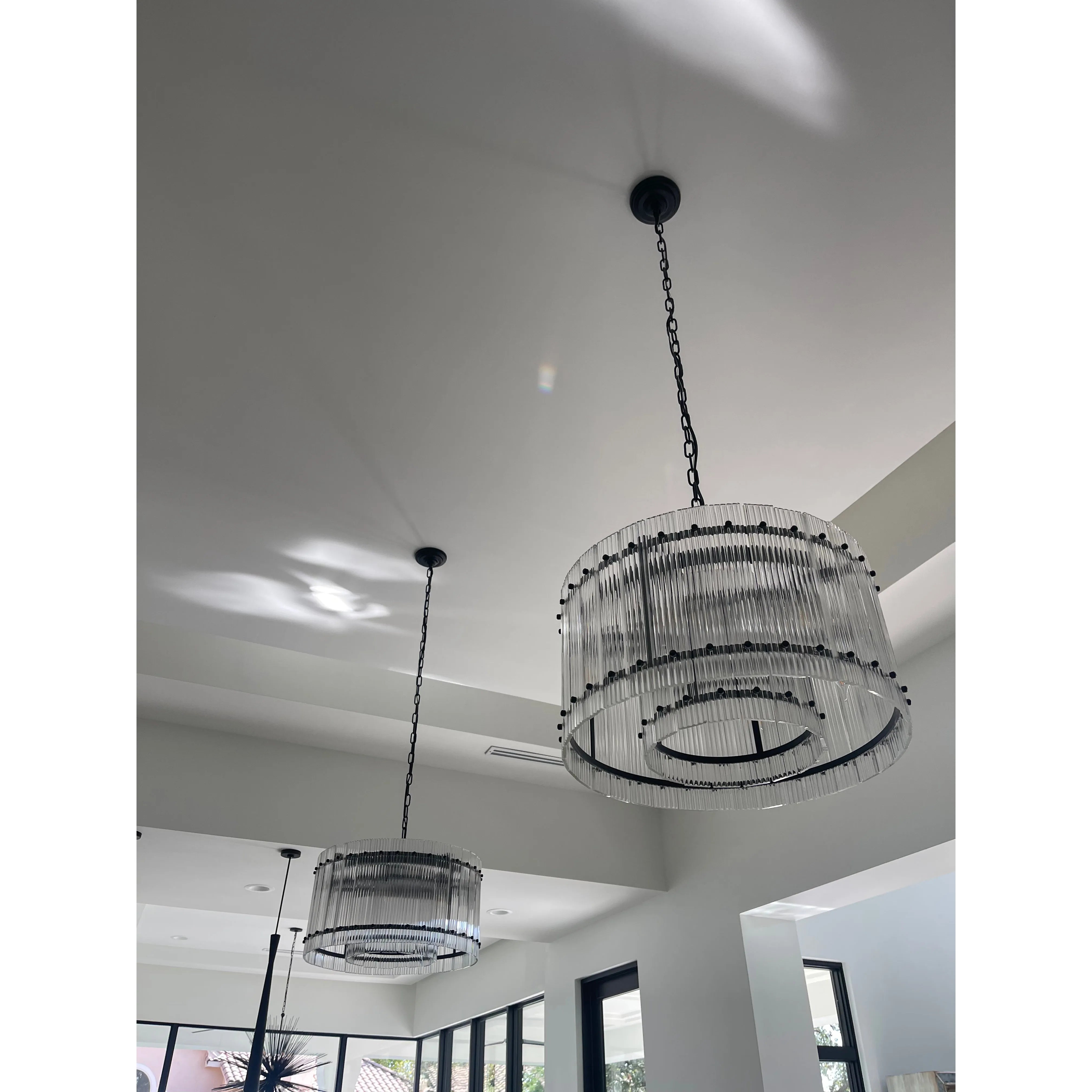 Carmel Round Ribbed Glass Chandelier - Italian Concept