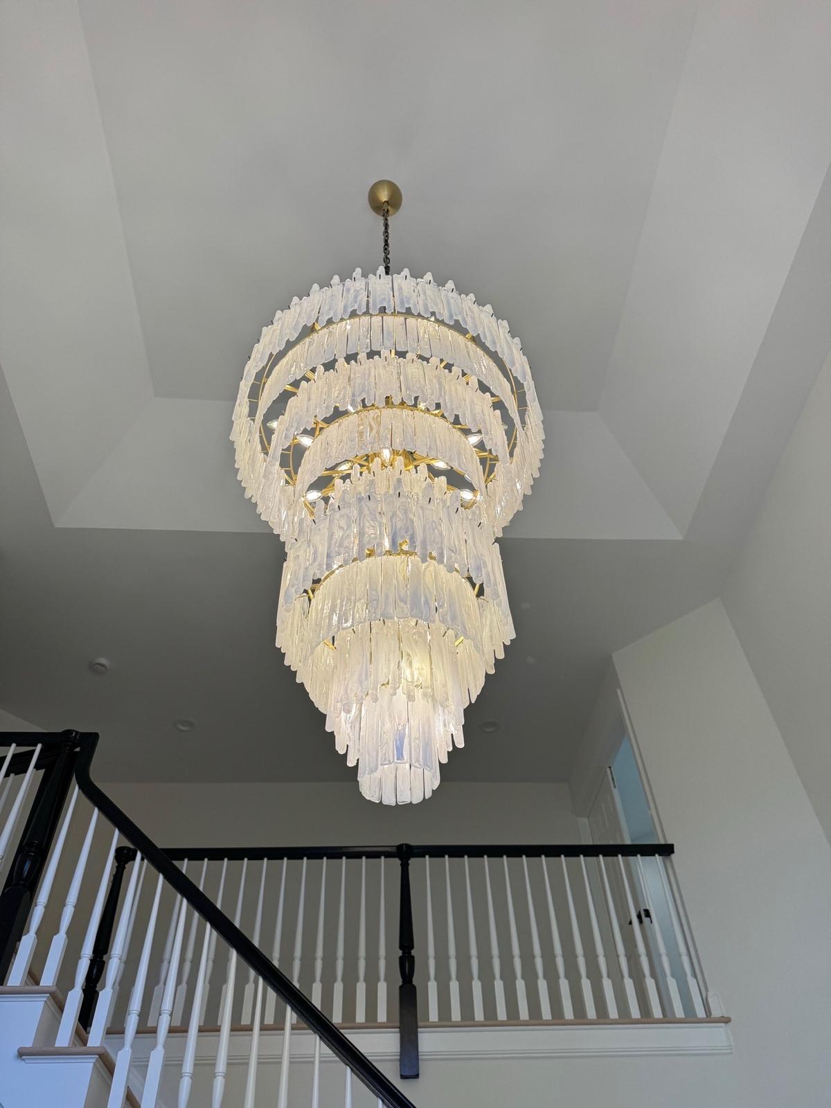 Blanche Tiered Murano Glass Chandelier - Chandelier