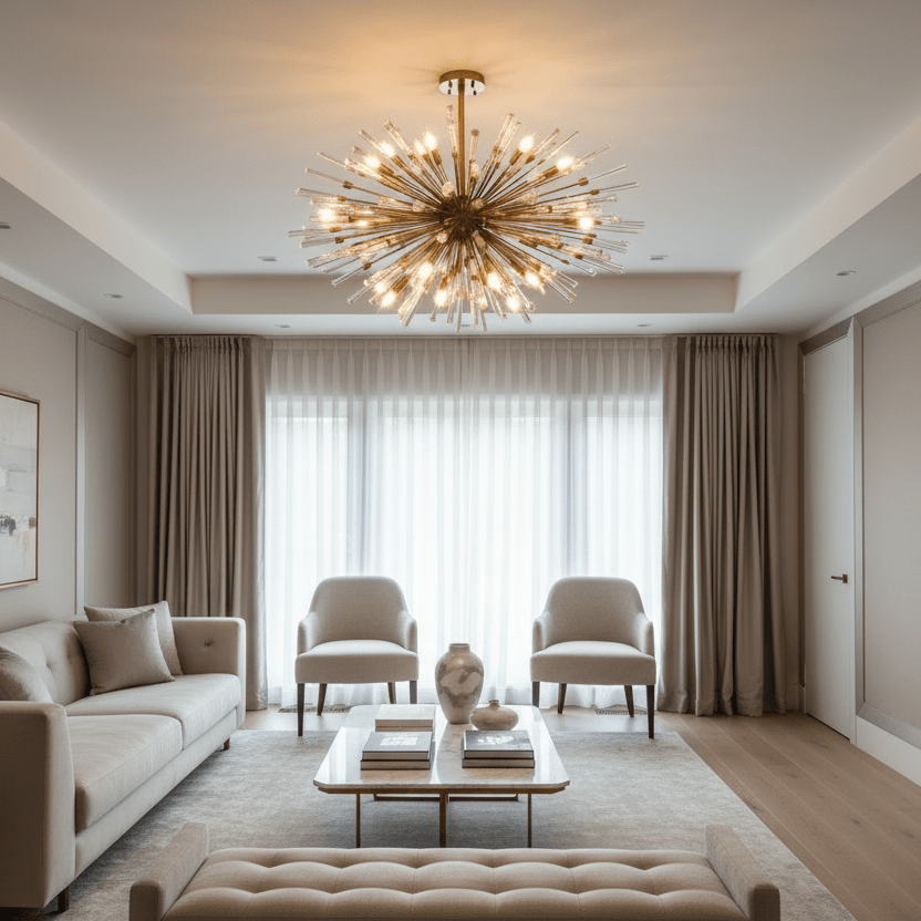 Aisar Sputnik with short rod in luxury living room