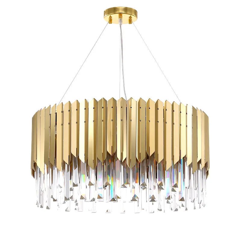 Arrows Steel Crystal Chandelier Round